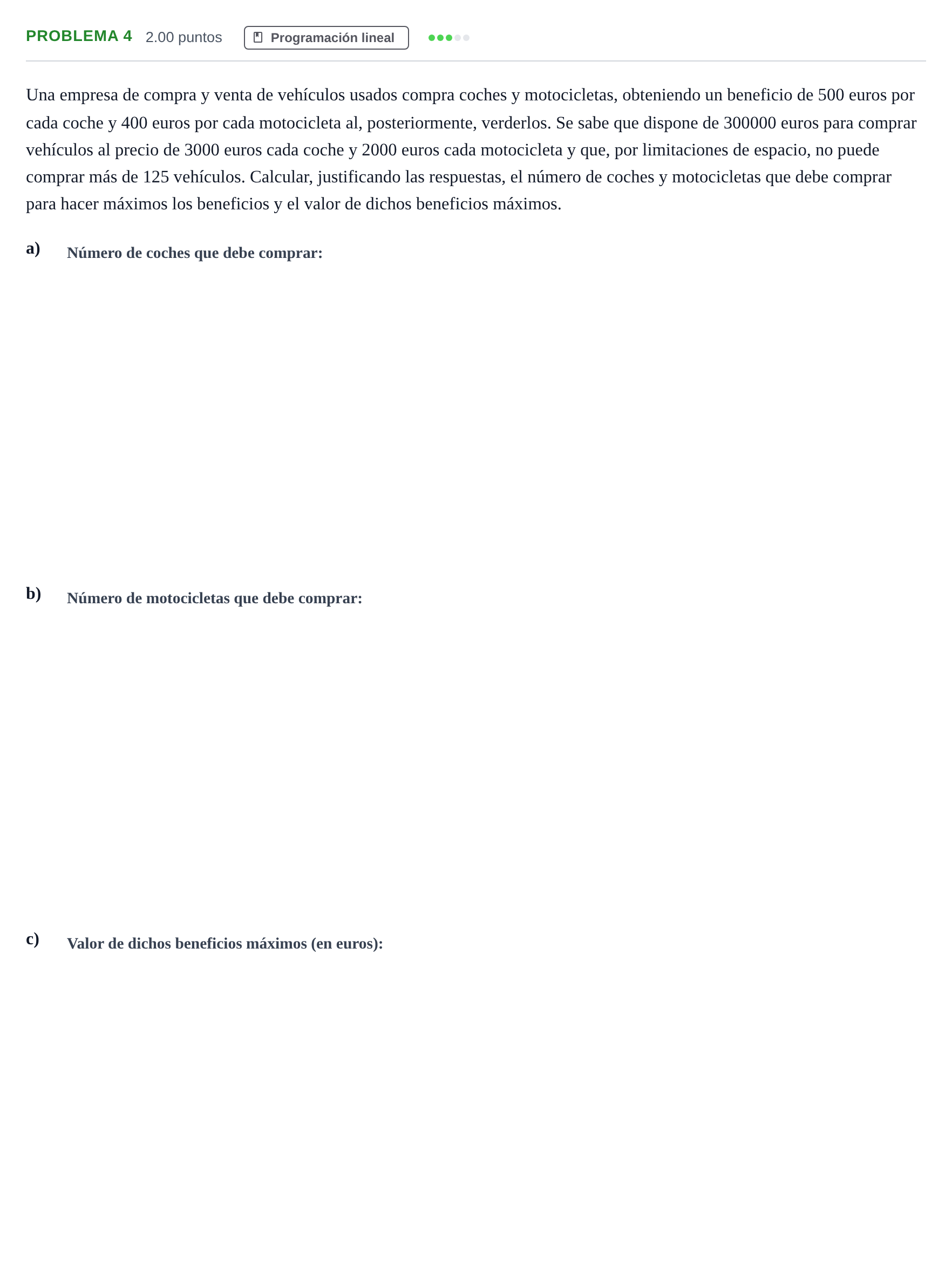 Enunciado: PROBLEMA 4 · Matemáticas aplicadas a las Ciencias Sociales II PAU Extremadura Ordinaria 2023