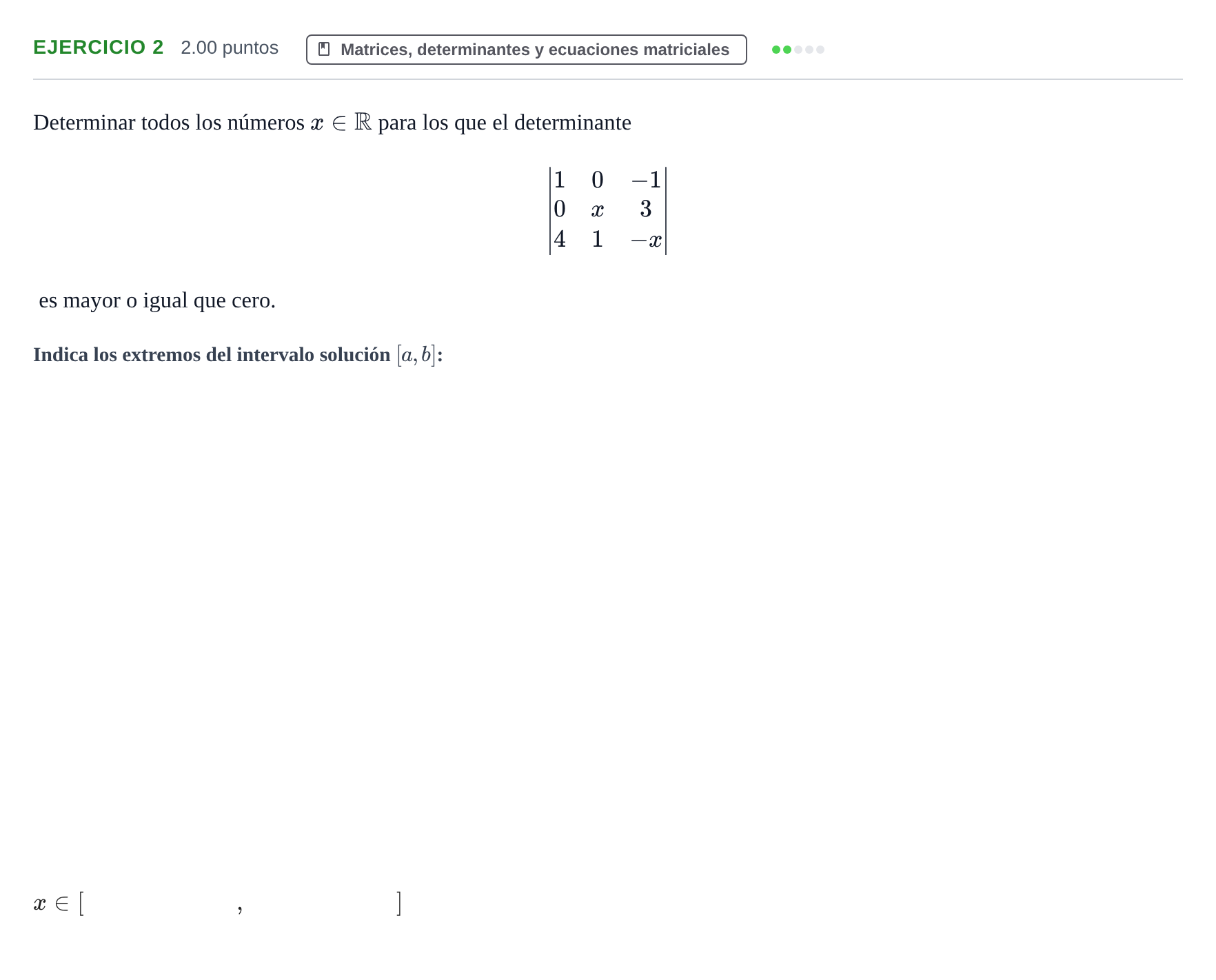 Enunciado: Problema 2 · Matemáticas II PAU Extremadura Ordinaria 2023