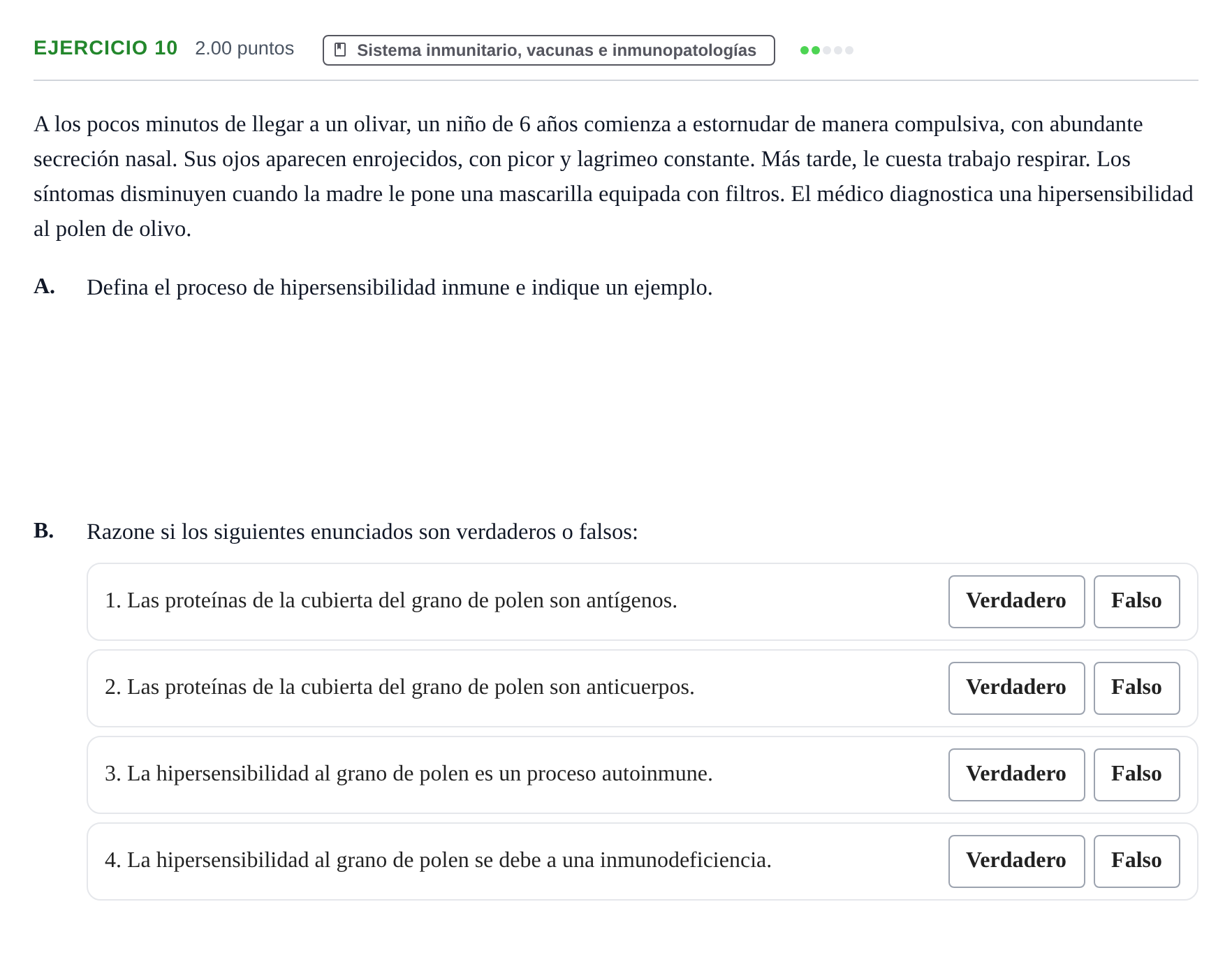 Enunciado: Problema 10 · Biología PAU Extremadura Extraordinaria 2023