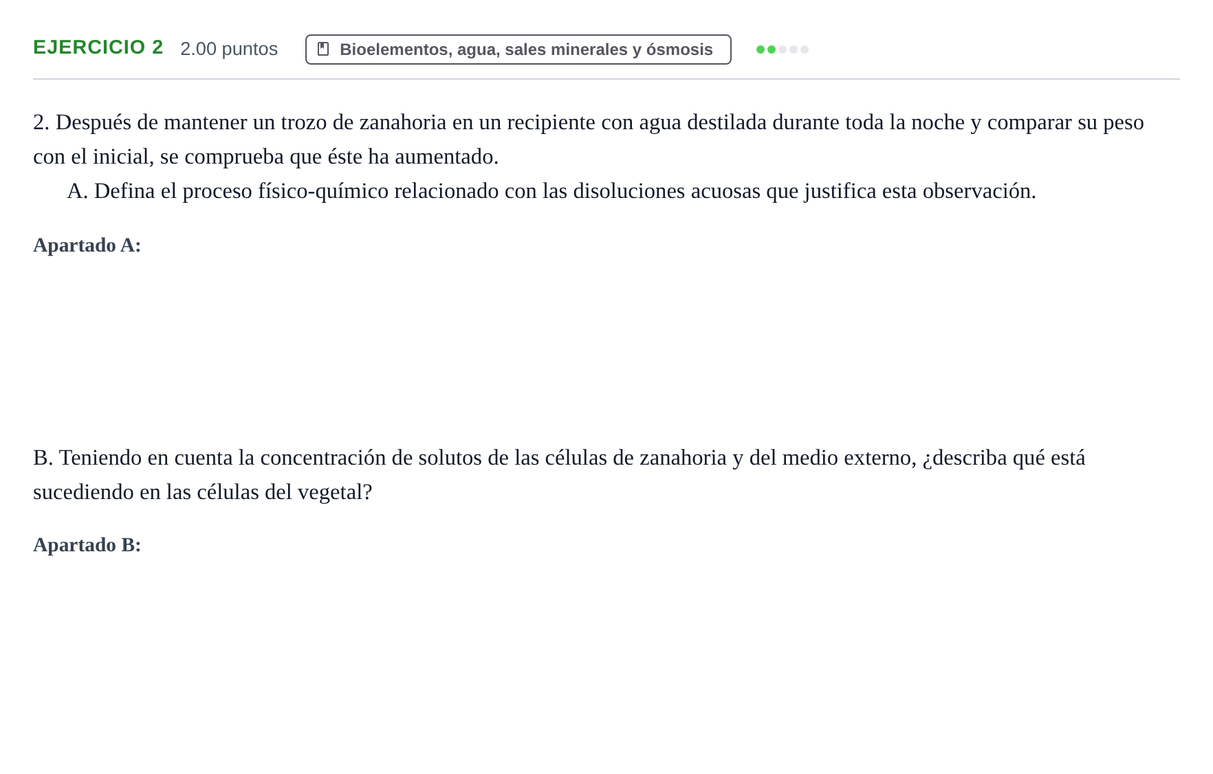 Enunciado: Problema 2 · Biología PAU Extremadura Extraordinaria 2023