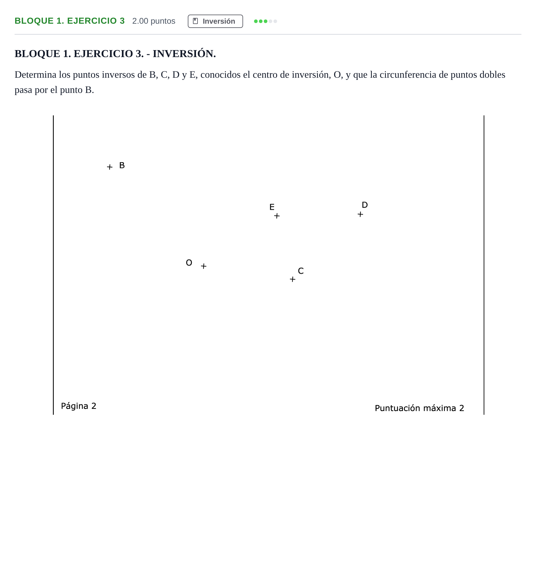 Enunciado: Bloque 1. Ejercicio 3 · Dibujo técnico II PAU Extremadura Extraordinaria 2023