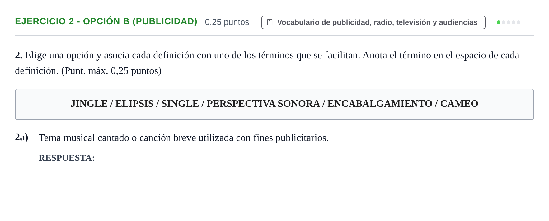 Enunciado: Ejercicio 2 - Opción B (Publicidad) · Cultura Audiovisual II PAU Extremadura Extraordinaria 2023