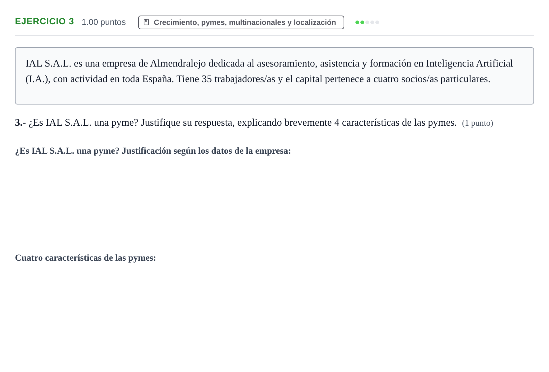 Enunciado: Problema 3 · Empresa y Diseño de Modelos de Negocio PAU Extremadura Extraordinaria 2023