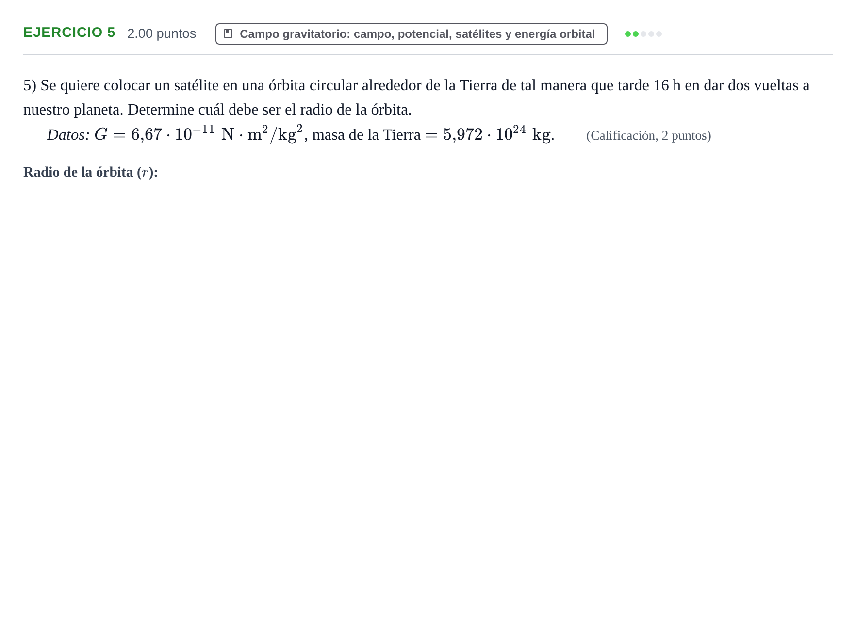 Enunciado: Problema 5 · Física PAU Extremadura Extraordinaria 2023