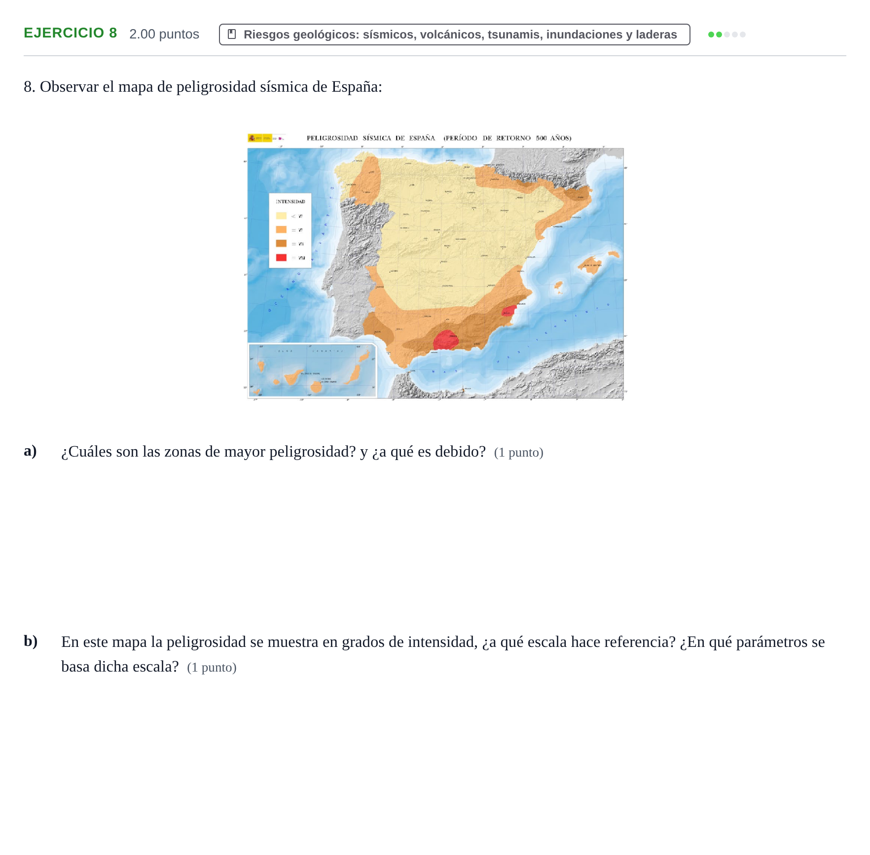 Enunciado: Problema 8 · Geología y Ciencias Ambientales PAU Extremadura Extraordinaria 2023