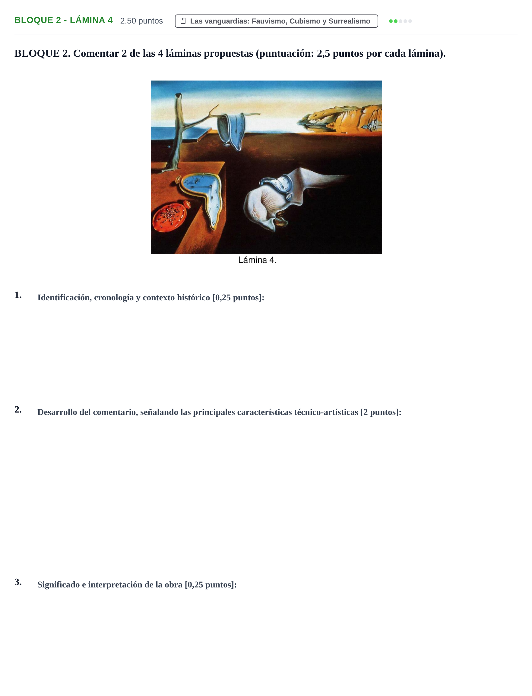 Enunciado: Bloque 2 - Lámina 4 · Historia del Arte PAU Extremadura Extraordinaria 2023