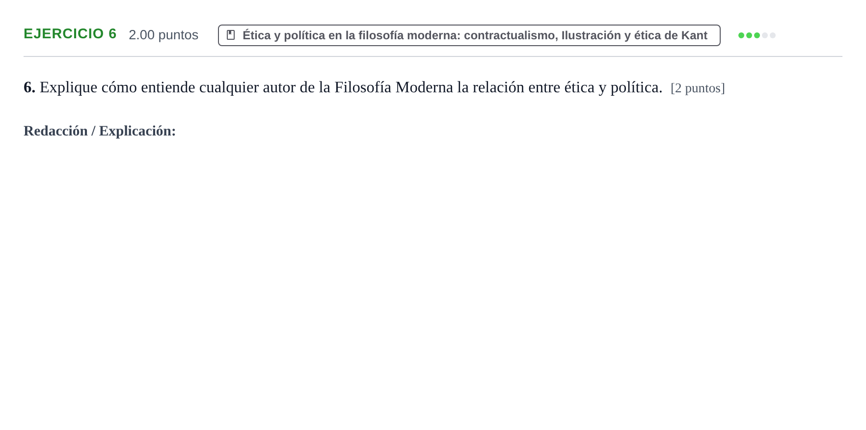Enunciado: Problema 6 · Historia de la Filosofía PAU Extremadura Extraordinaria 2023