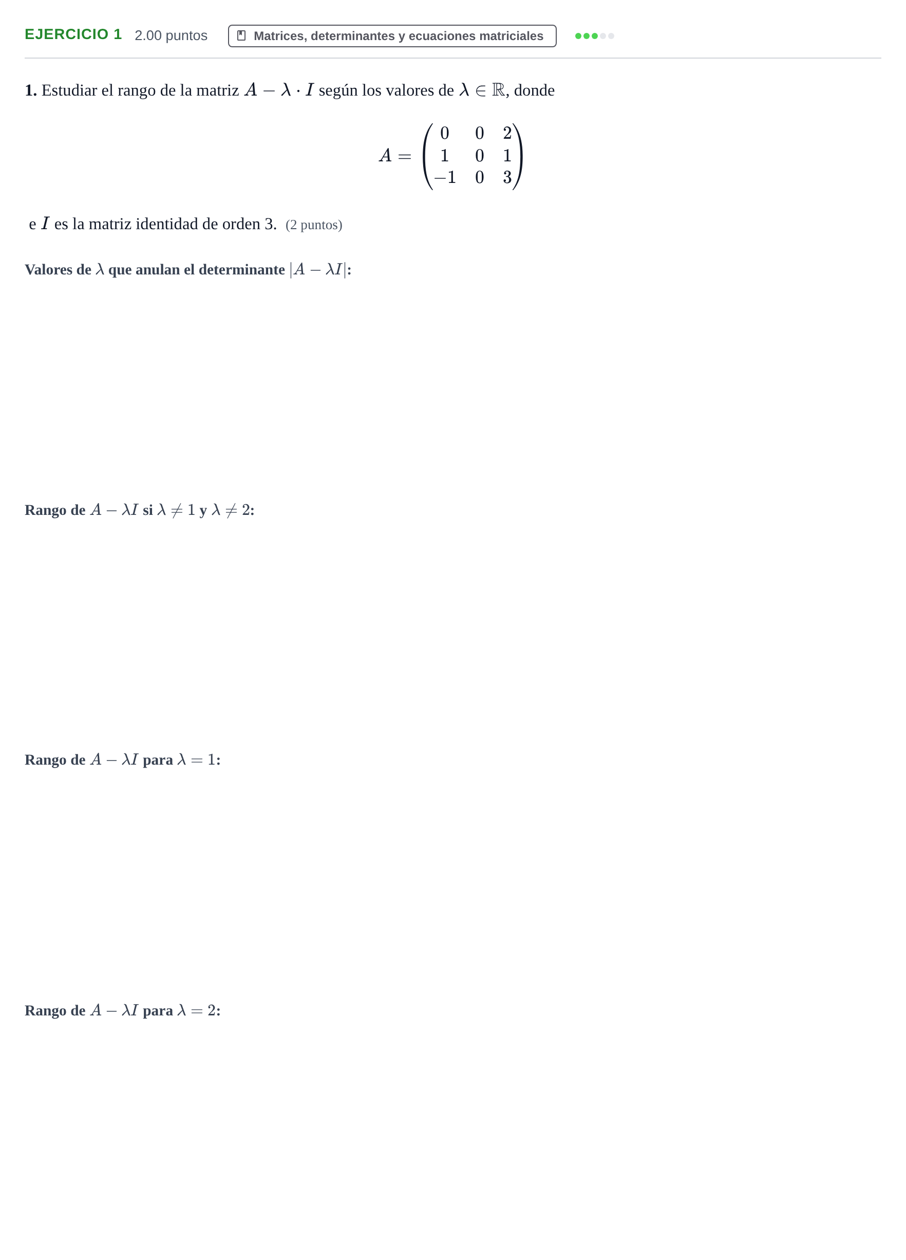 Enunciado: Problema 1 · Matemáticas II PAU Extremadura Extraordinaria 2023