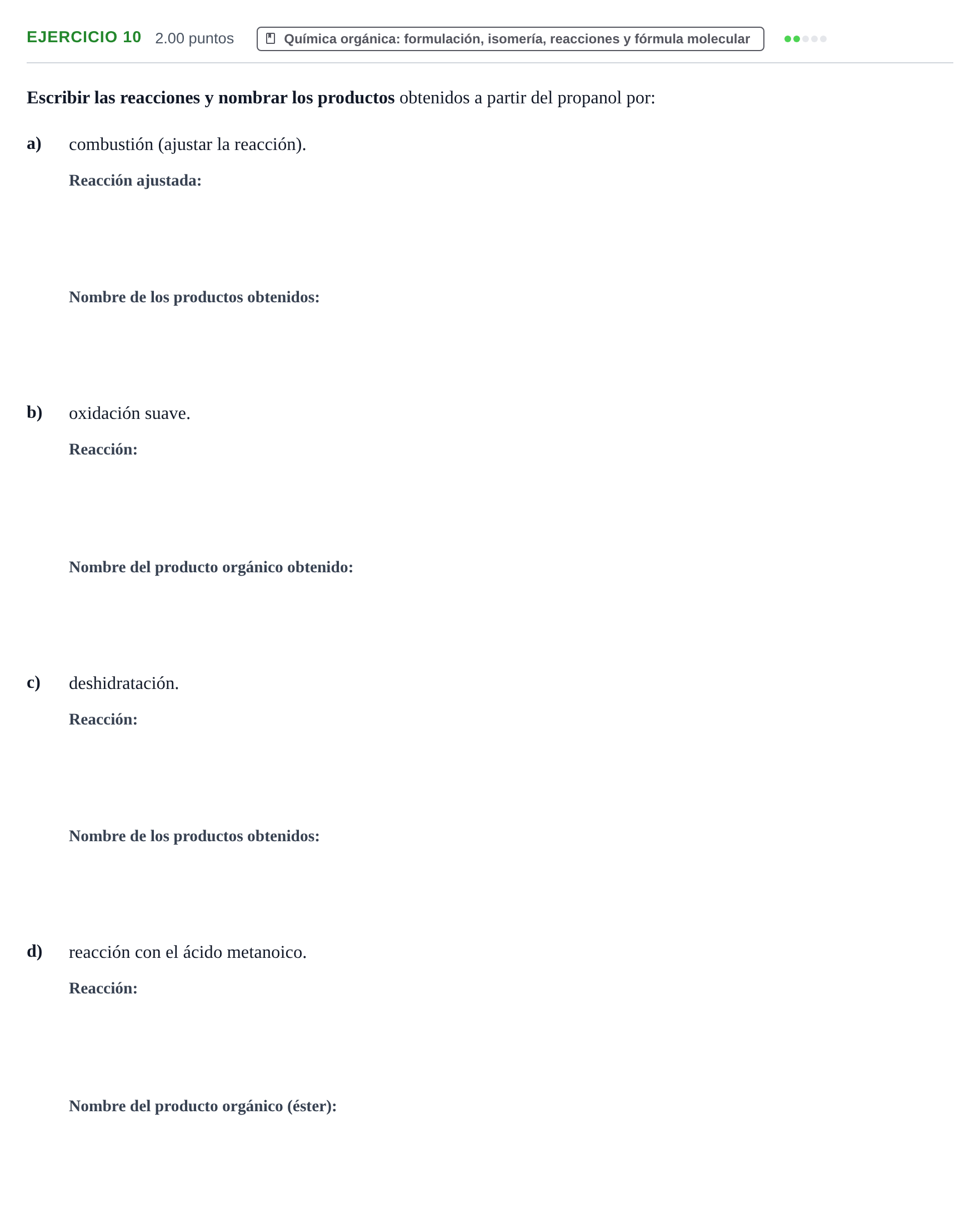 Enunciado: Problema 10 · Química PAU Extremadura Extraordinaria 2023