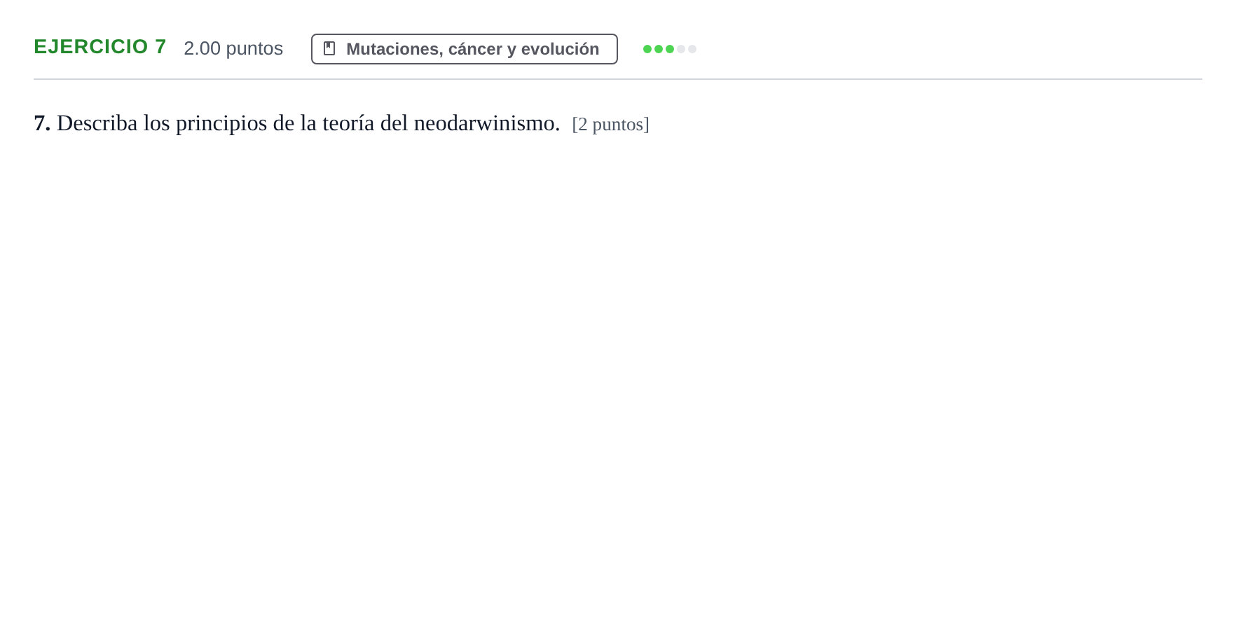 Enunciado: Problema 7 · Biología PAU Extremadura Ordinaria 2022