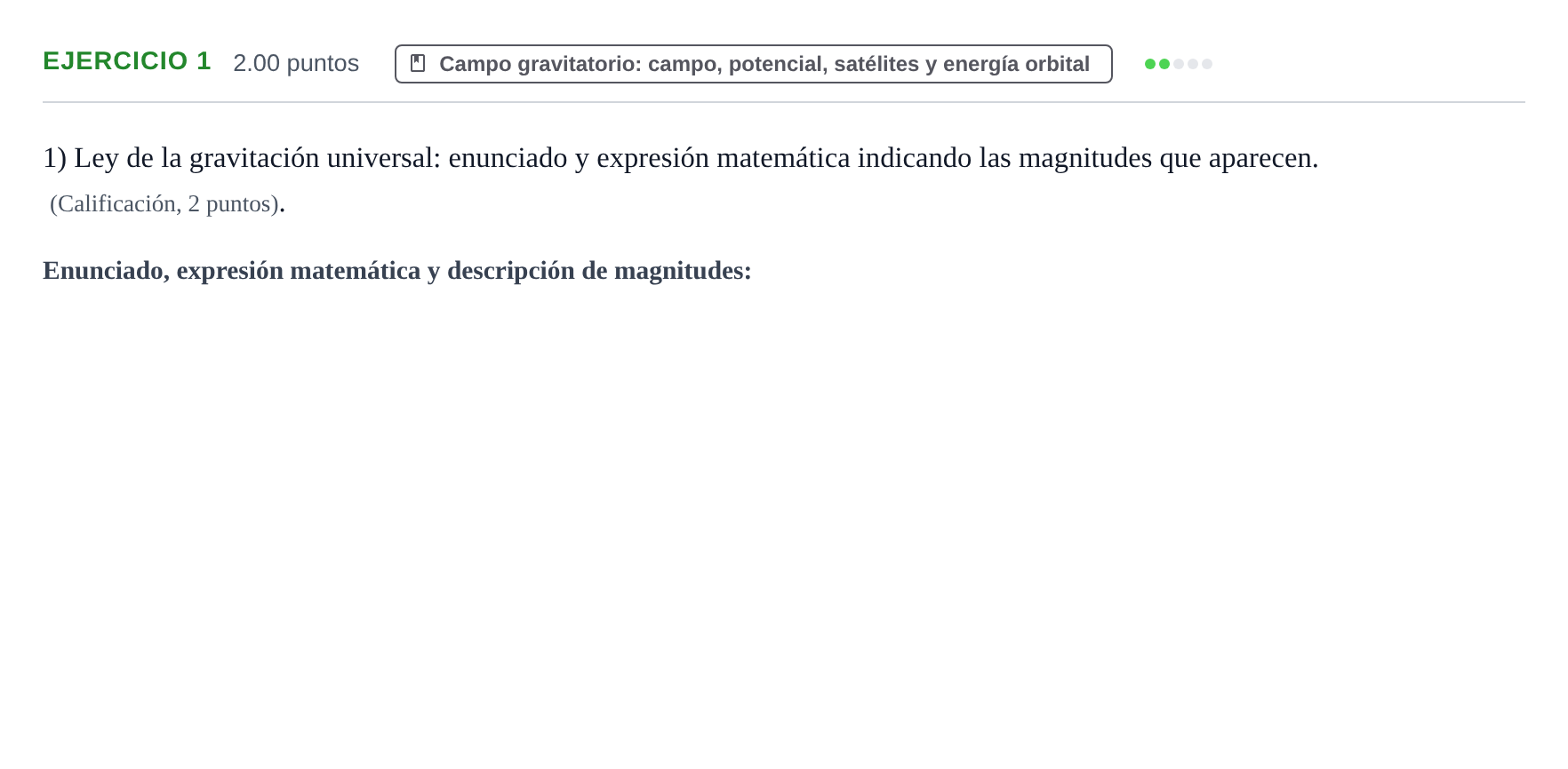 Enunciado: Problema 1 · Física PAU Extremadura Ordinaria 2022