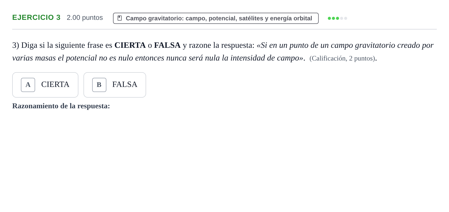 Enunciado: Problema 3 · Física PAU Extremadura Ordinaria 2022