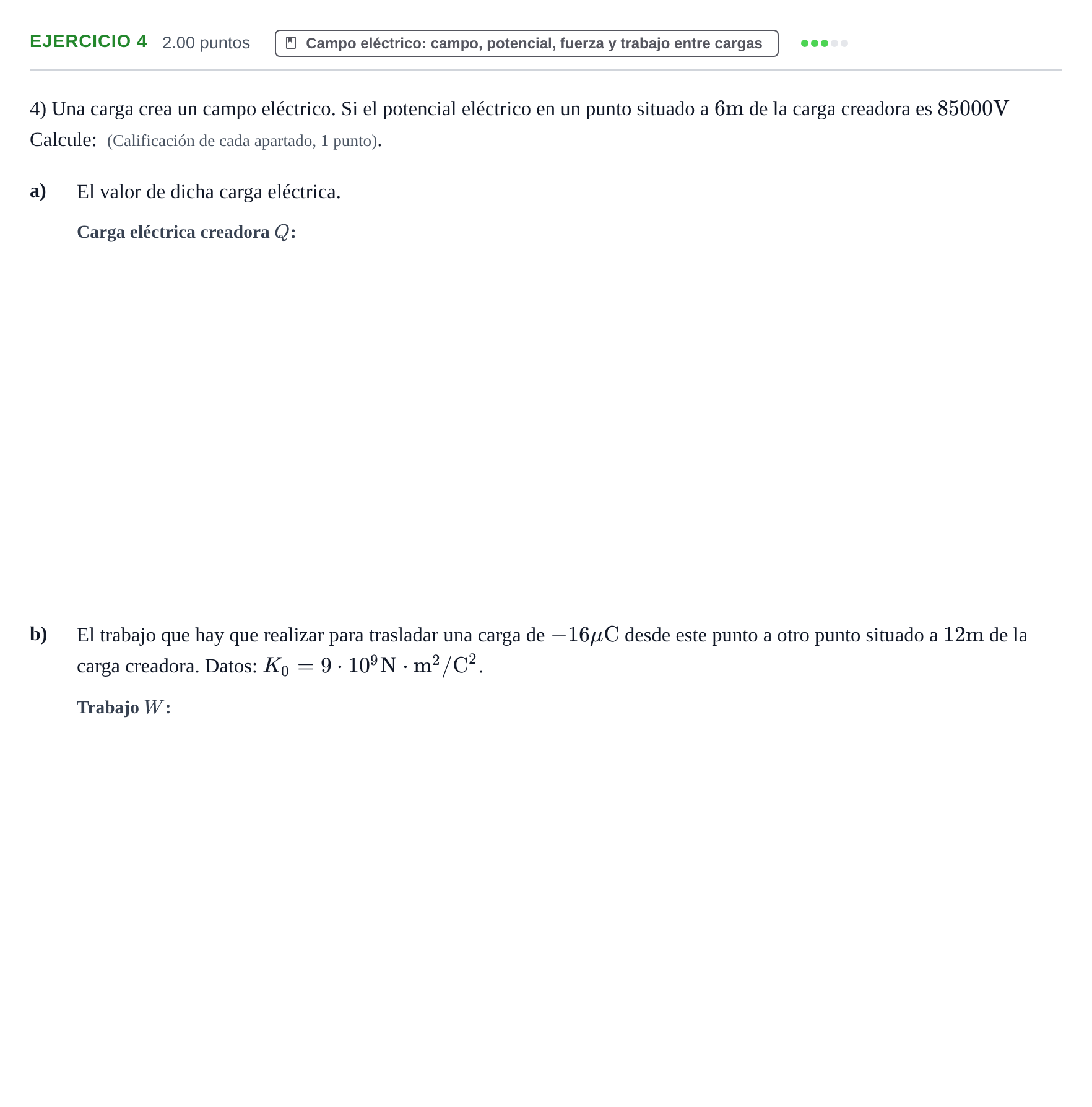 Enunciado: Problema 4 · Física PAU Extremadura Ordinaria 2022