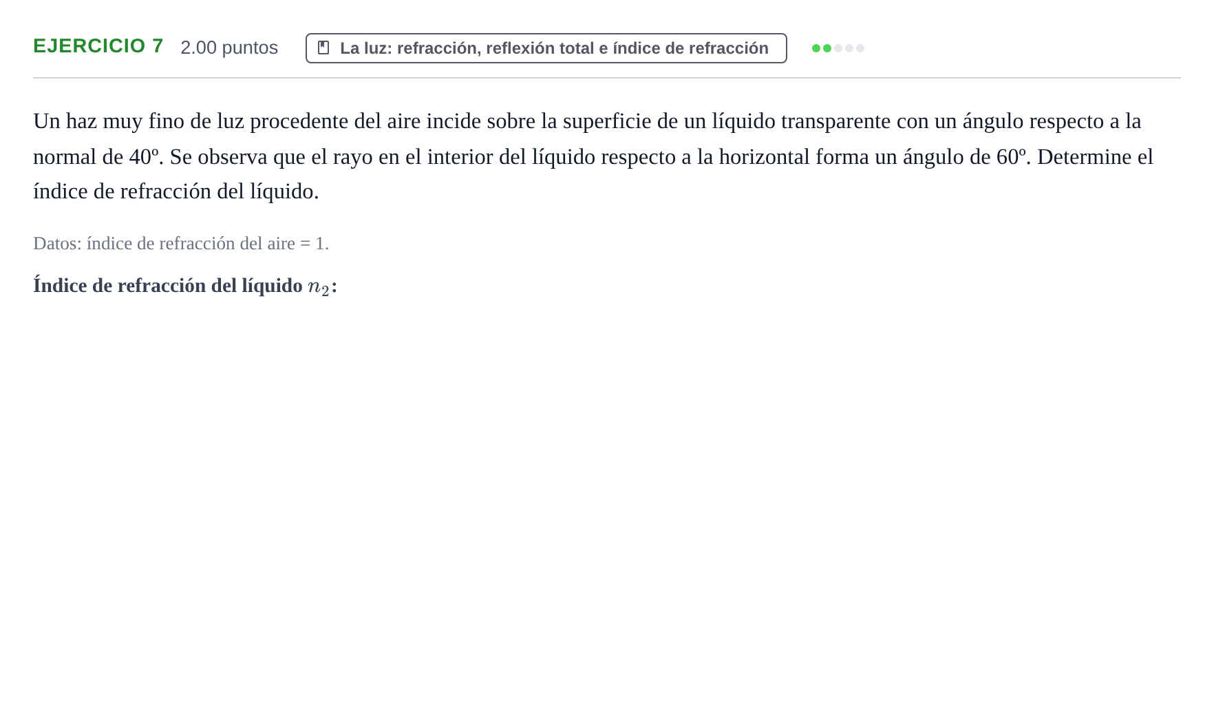 Enunciado: Problema 7 · Física PAU Extremadura Ordinaria 2022
