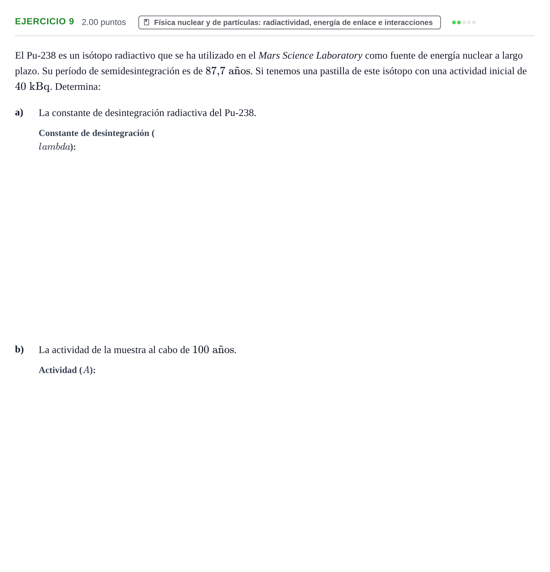Enunciado: Problema 9 · Física PAU Extremadura Ordinaria 2022