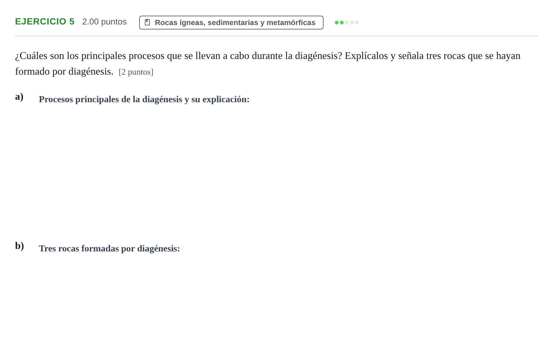 Enunciado: Problema 5 · Geología y Ciencias Ambientales PAU Extremadura Ordinaria 2022