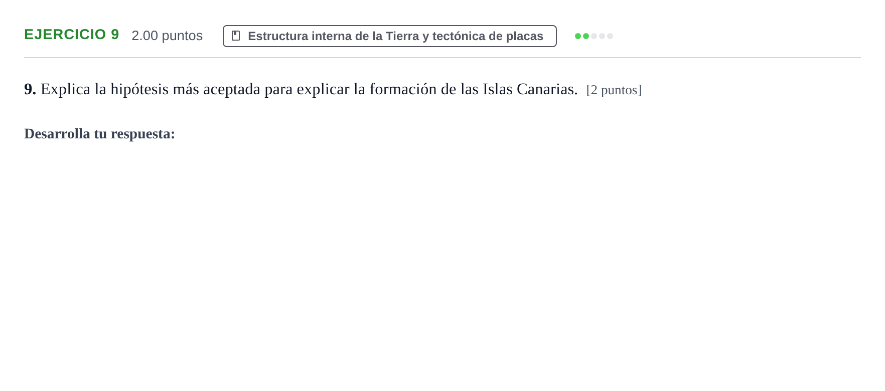 Enunciado: Problema 9 · Geología y Ciencias Ambientales PAU Extremadura Ordinaria 2022