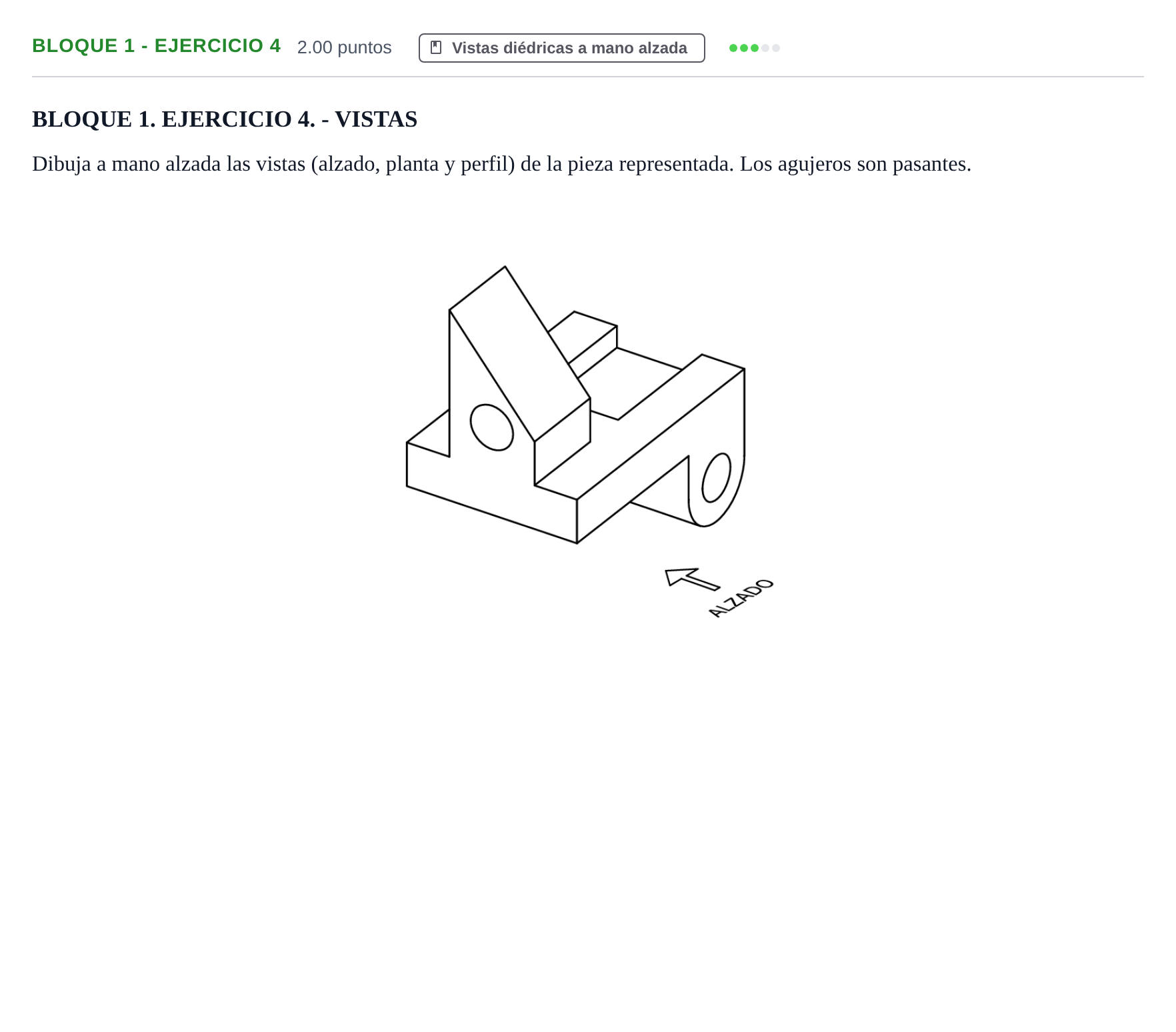 Enunciado: Bloque 1 - Ejercicio 4 · Dibujo técnico II PAU Extremadura Ordinaria 2022