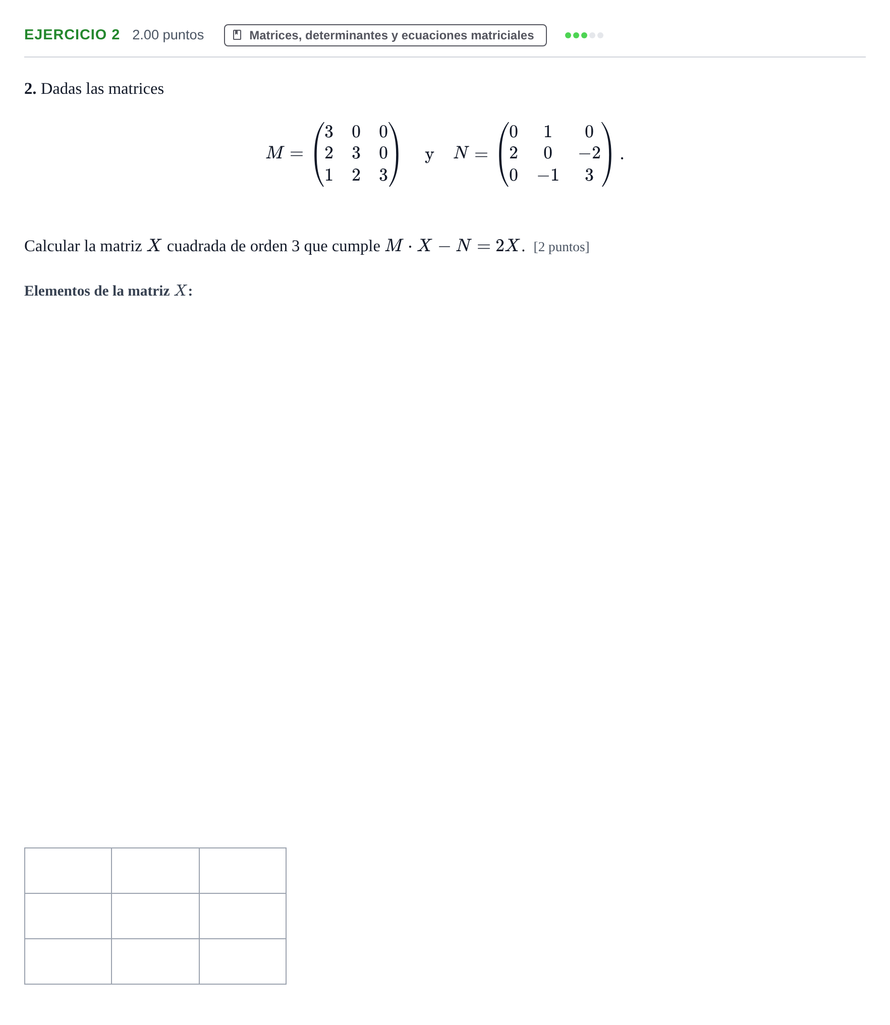 Enunciado: Problema 2 · Matemáticas II PAU Extremadura Ordinaria 2022