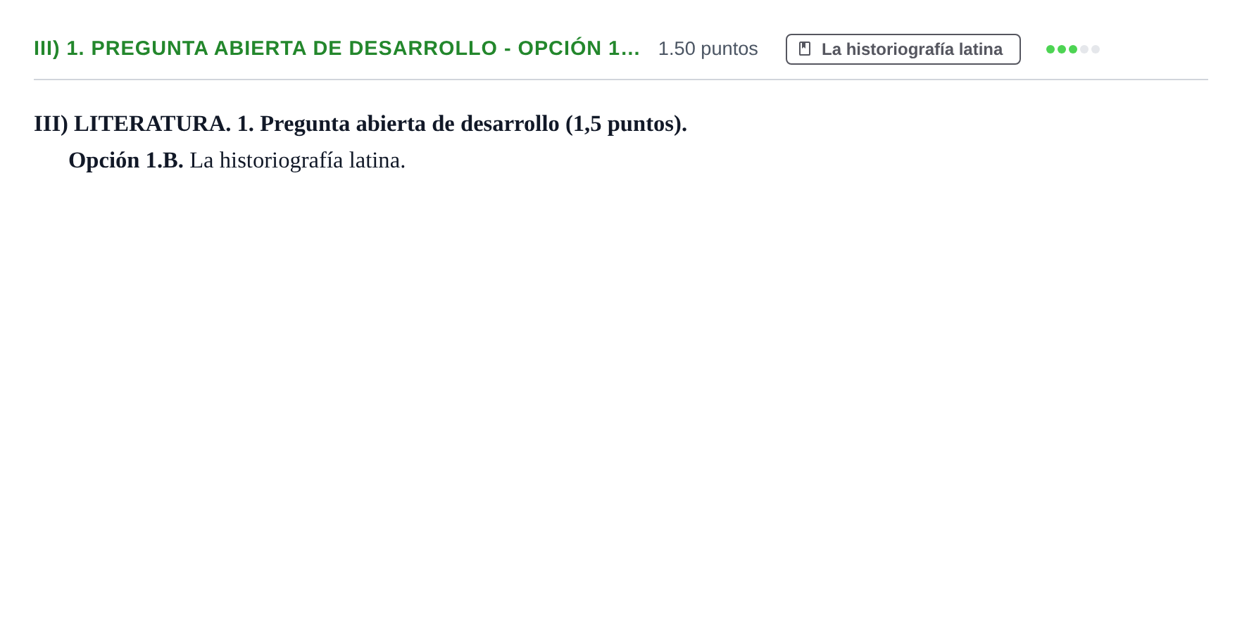 Enunciado: Ejercicio III) 1. Pregunta abierta de desarrollo - Opción 1… · Latín II PAU Extremadura Ordinaria 2022