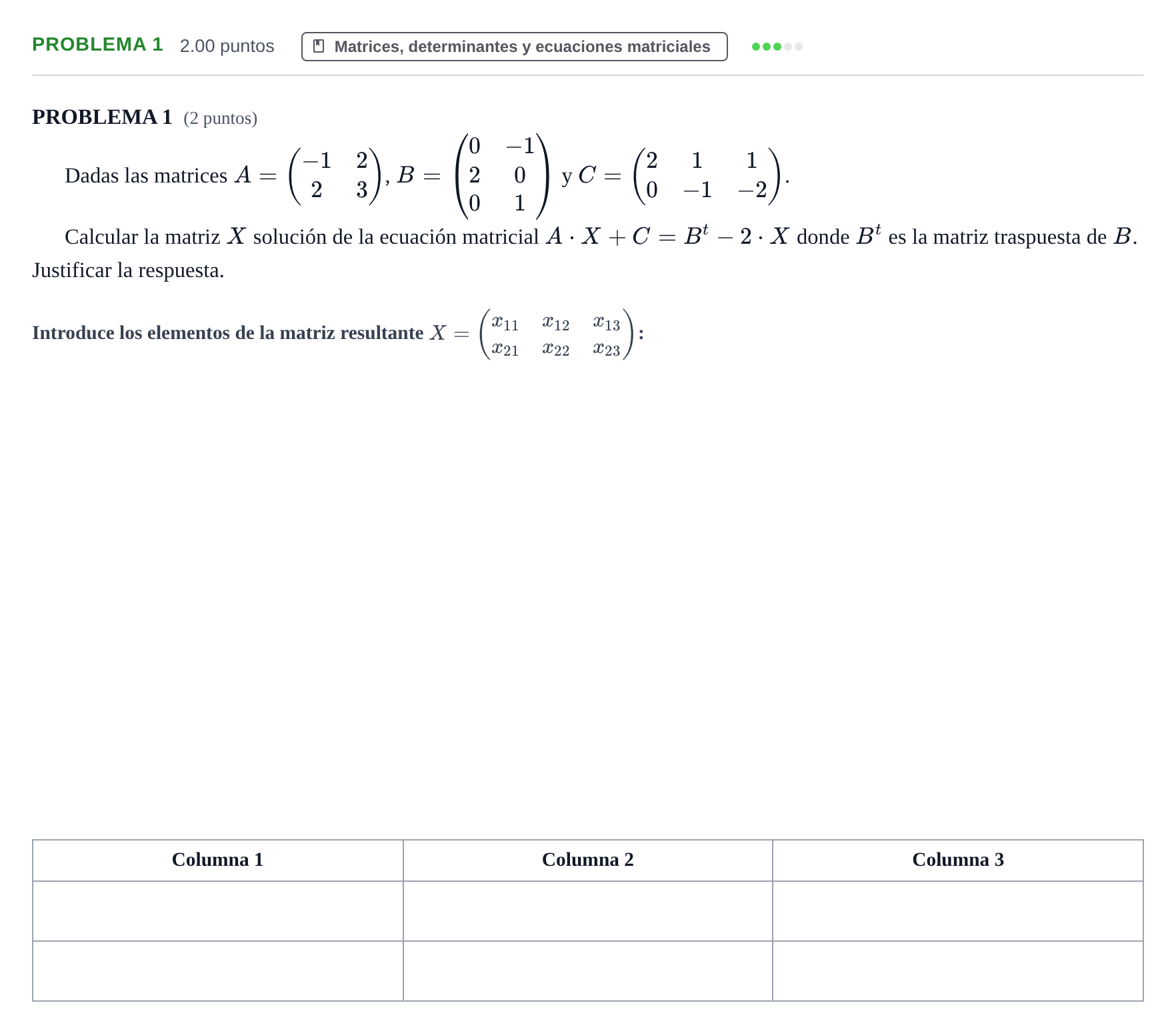Enunciado: Problema 1 · Matemáticas aplicadas a las Ciencias Sociales II PAU Extremadura Ordinaria 2022