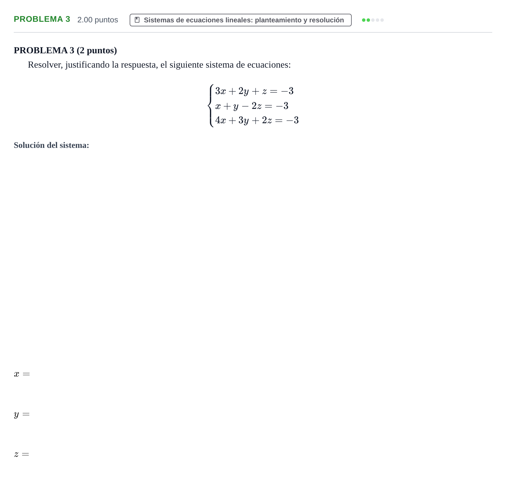 Enunciado: Problema 3 · Matemáticas aplicadas a las Ciencias Sociales II PAU Extremadura Ordinaria 2022