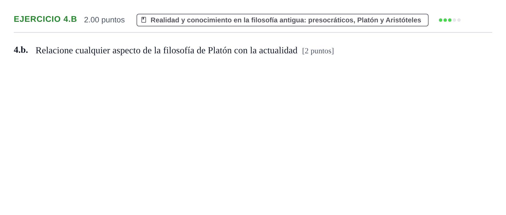 Enunciado: Ejercicio 4.b · Historia de la Filosofía PAU Extremadura Ordinaria 2022