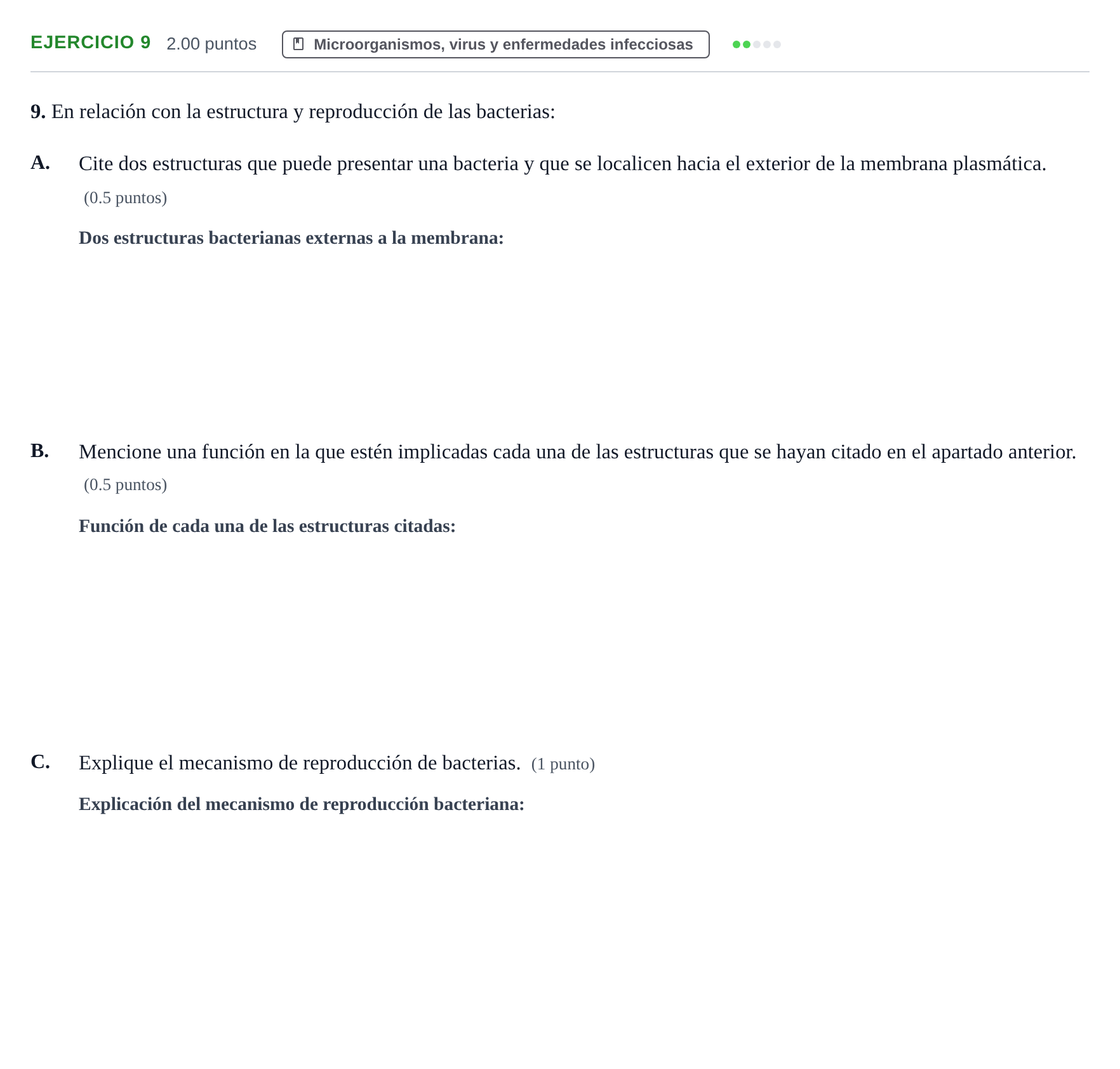 Enunciado: Problema 9 · Biología PAU Extremadura Extraordinaria 2022