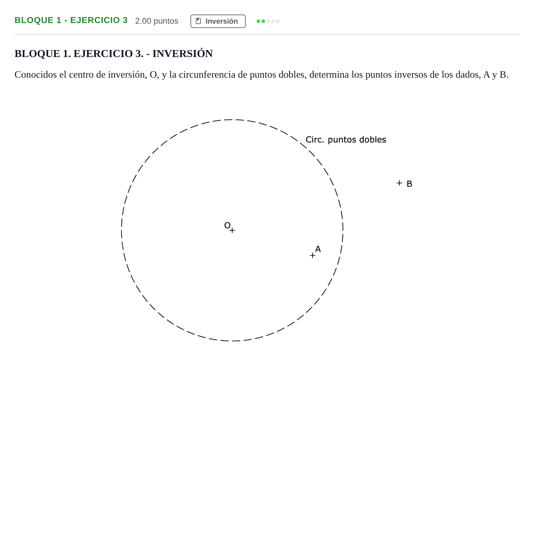 Enunciado: Bloque 1 - Ejercicio 3 · Dibujo técnico II PAU Extremadura Extraordinaria 2022