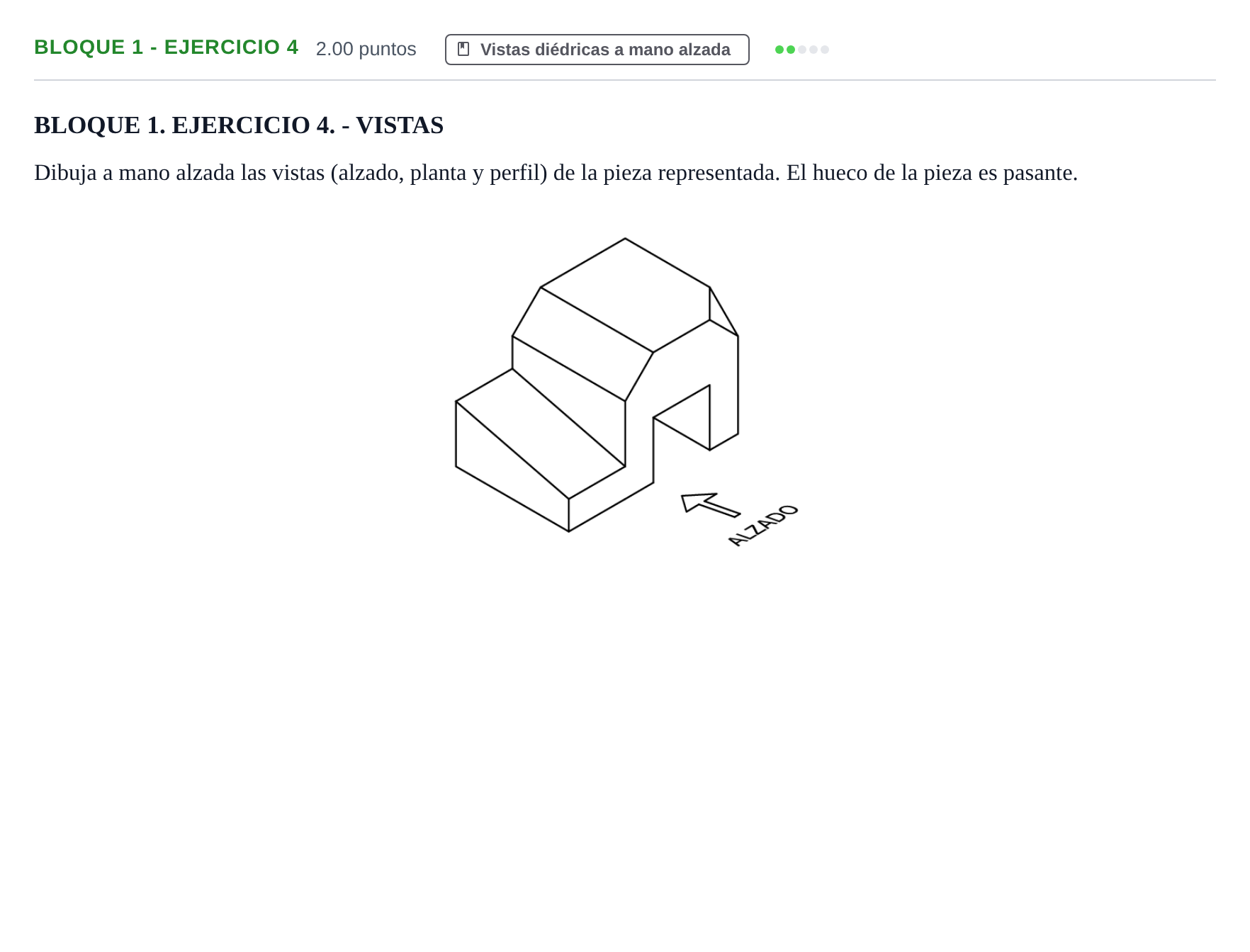Enunciado: Bloque 1 - Ejercicio 4 · Dibujo técnico II PAU Extremadura Extraordinaria 2022
