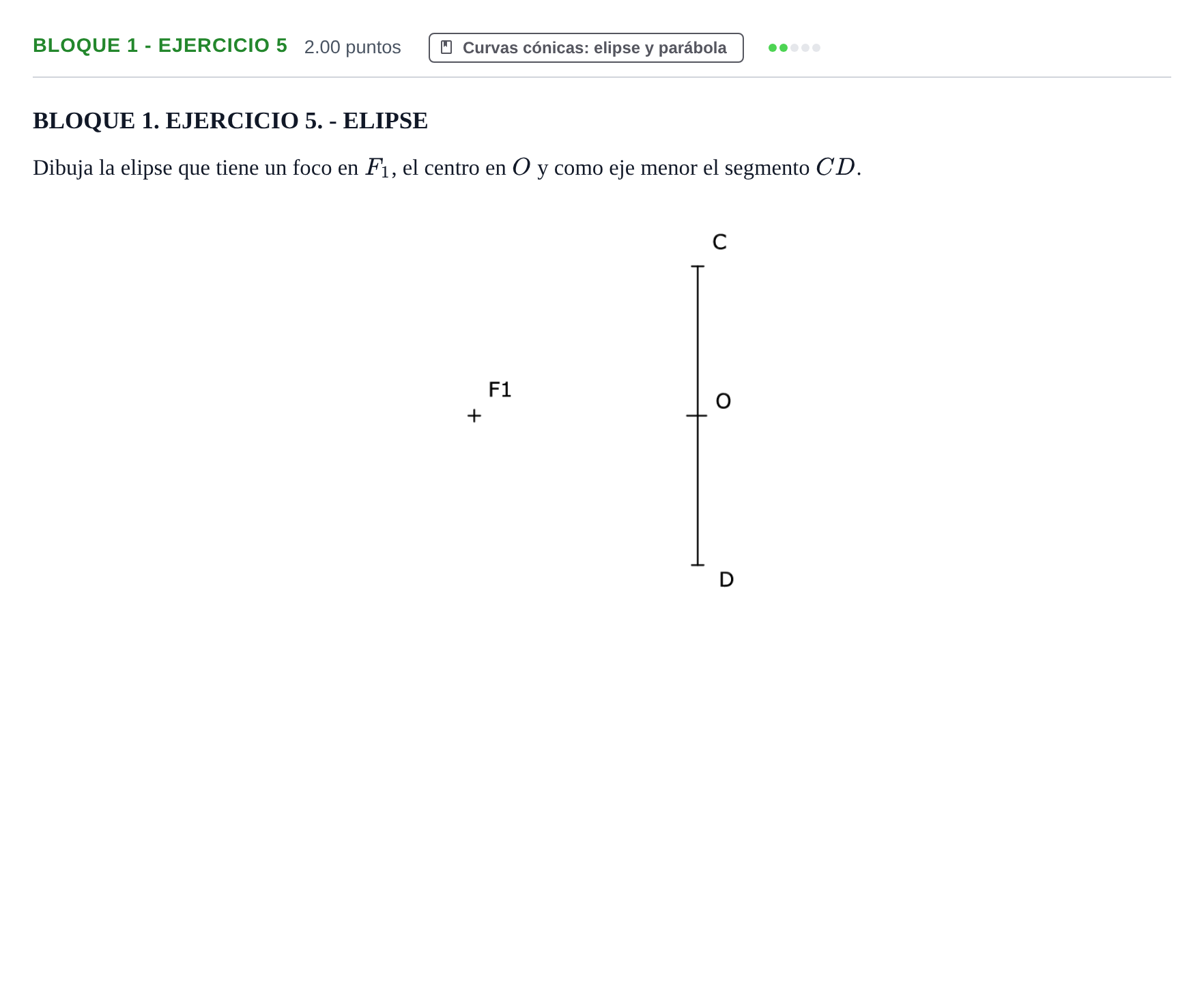Enunciado: Bloque 1 - Ejercicio 5 · Dibujo técnico II PAU Extremadura Extraordinaria 2022