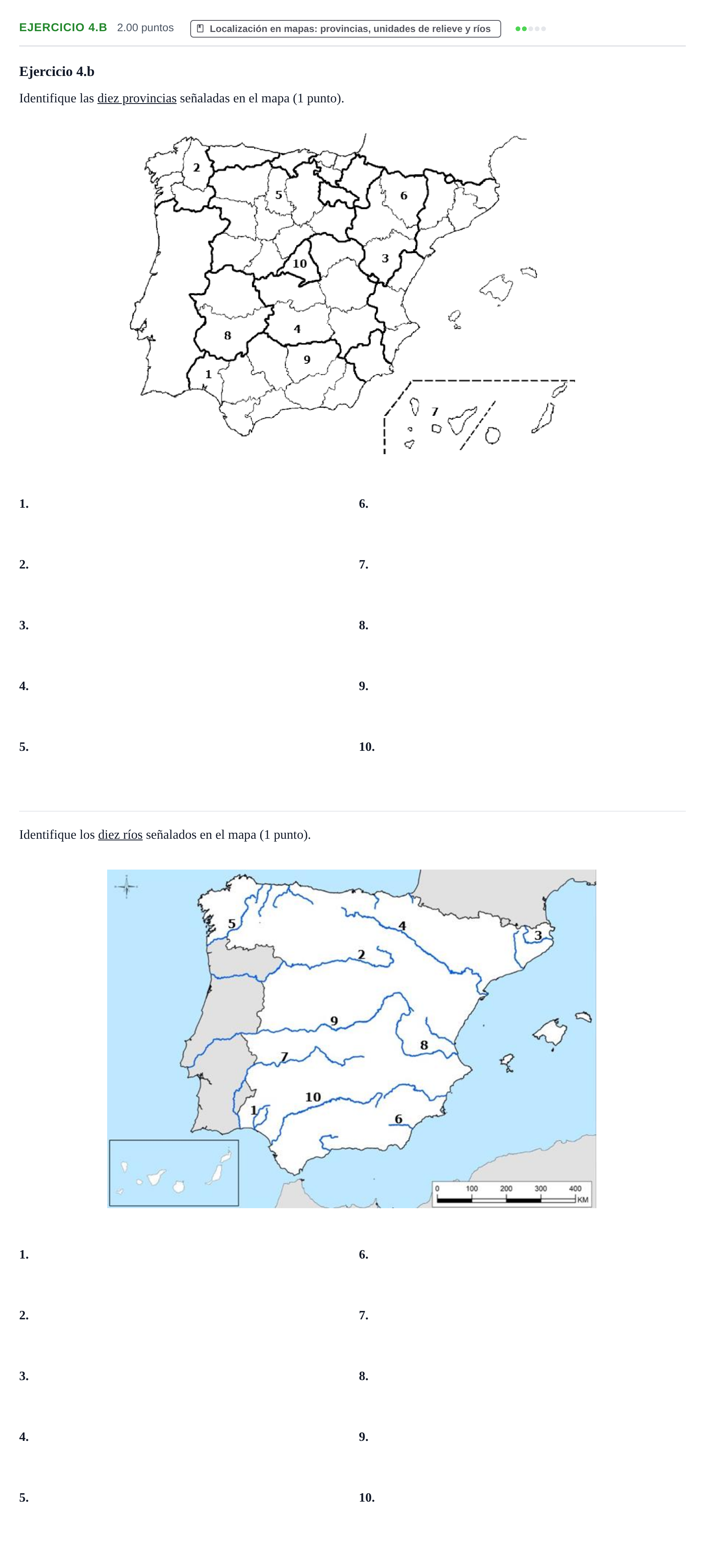Enunciado: Ejercicio 4.b · Geografía PAU Extremadura Extraordinaria 2022