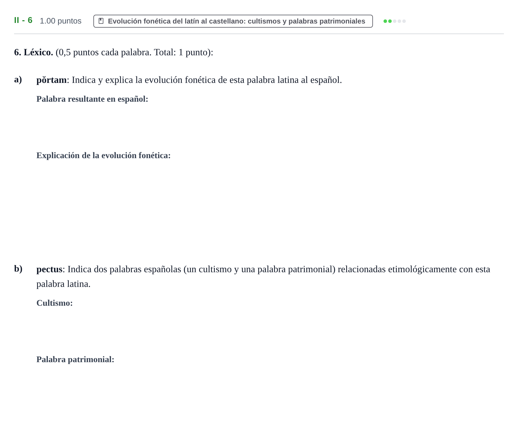 Enunciado: Ejercicio II - 6 · Latín II PAU Extremadura Extraordinaria 2022