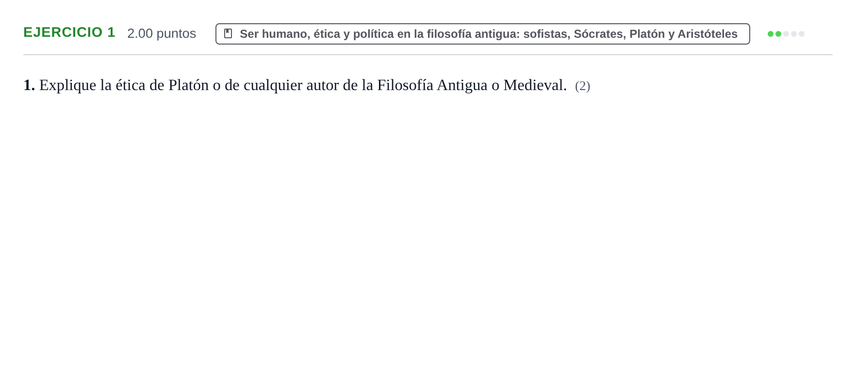 Enunciado: Problema 1 · Historia de la Filosofía PAU Extremadura Extraordinaria 2022