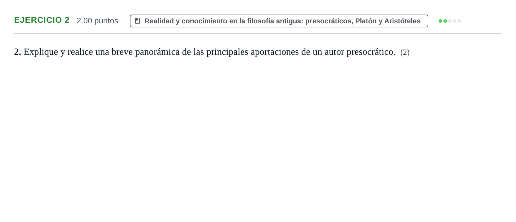Enunciado: Problema 2 · Historia de la Filosofía PAU Extremadura Extraordinaria 2022