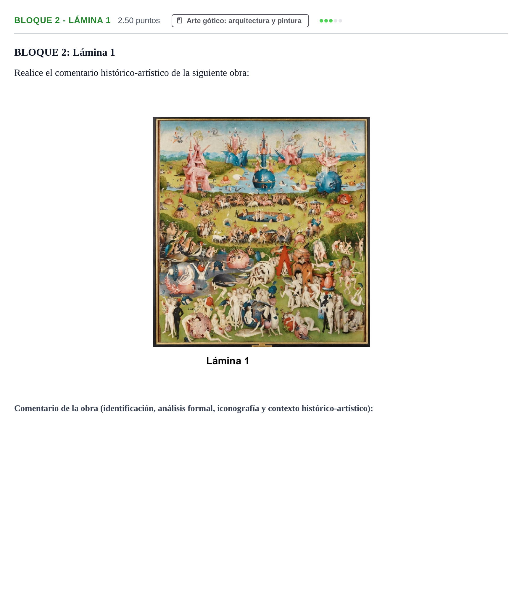 Enunciado: Bloque 2 - Lámina 1 · Historia del Arte PAU Extremadura Extraordinaria 2022