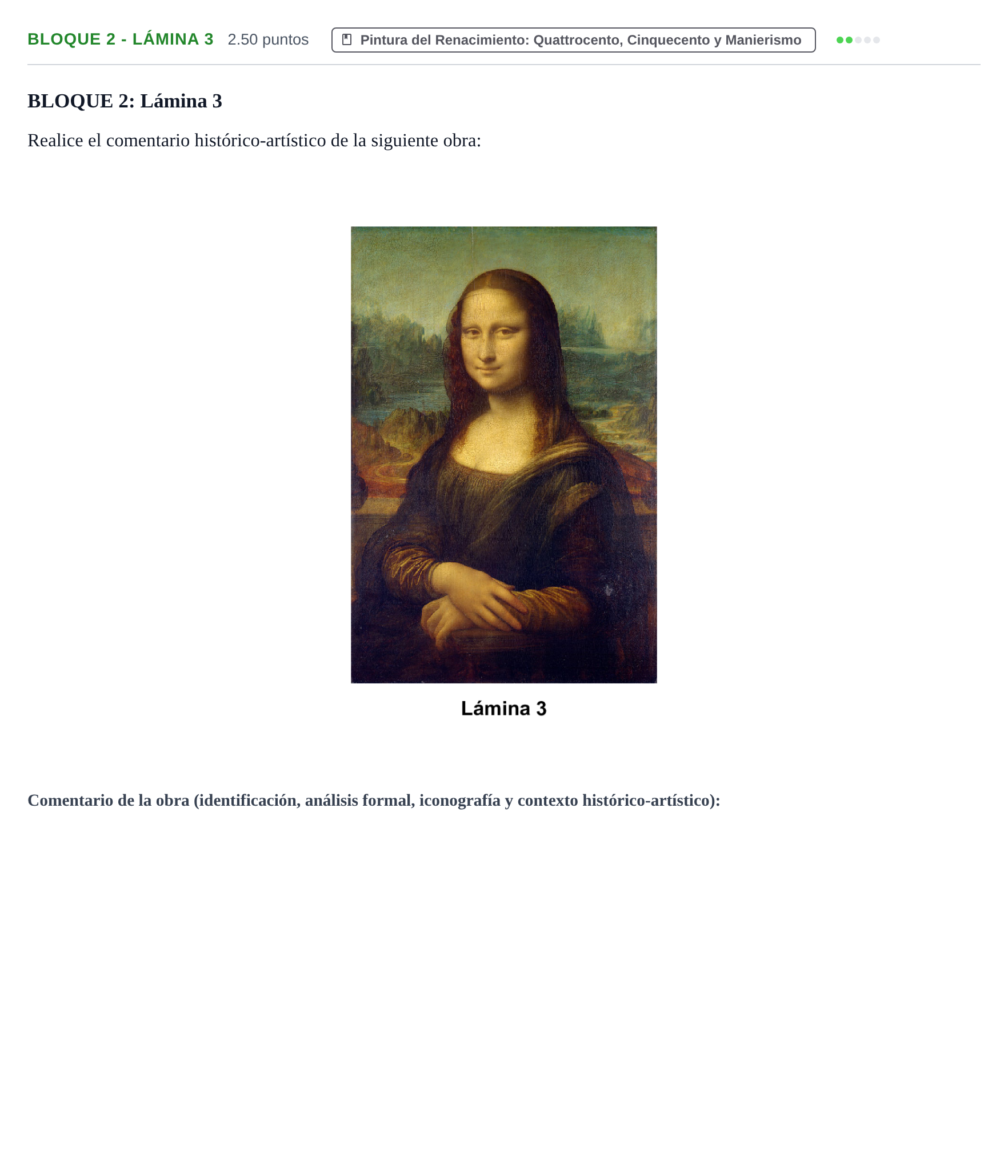 Enunciado: Bloque 2 - Lámina 3 · Historia del Arte PAU Extremadura Extraordinaria 2022