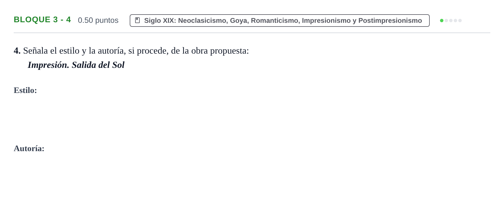 Enunciado: Bloque 3 - 4 · Historia del Arte PAU Extremadura Extraordinaria 2022
