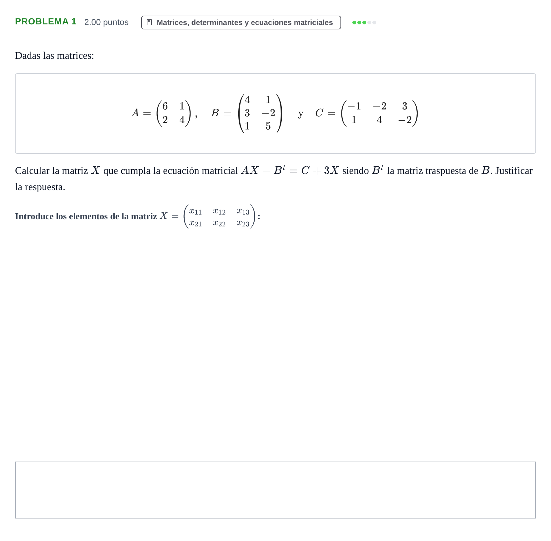 Enunciado: PROBLEMA 1 · Matemáticas aplicadas a las Ciencias Sociales II PAU Extremadura Extraordinaria 2022