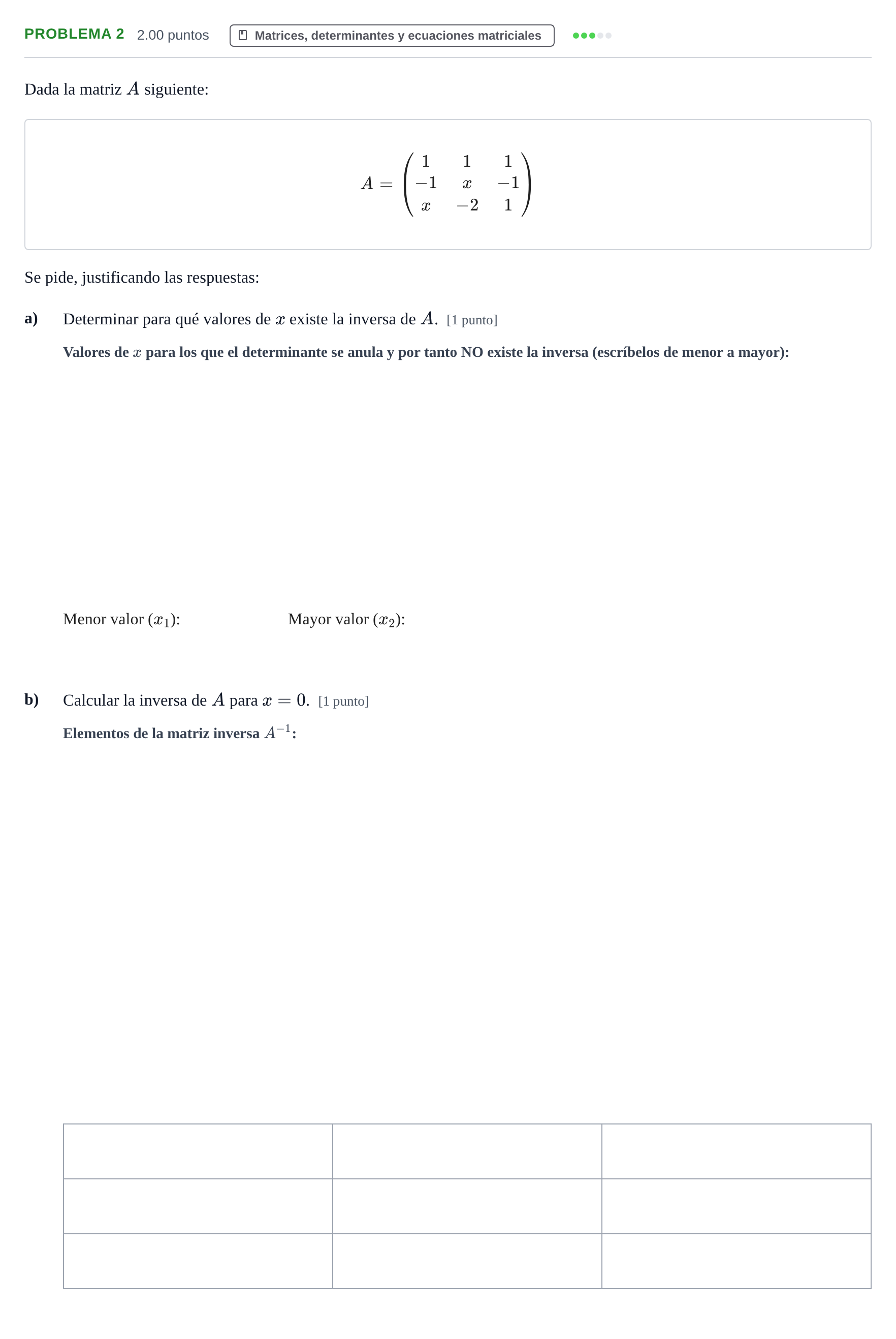 Enunciado: PROBLEMA 2 · Matemáticas aplicadas a las Ciencias Sociales II PAU Extremadura Extraordinaria 2022