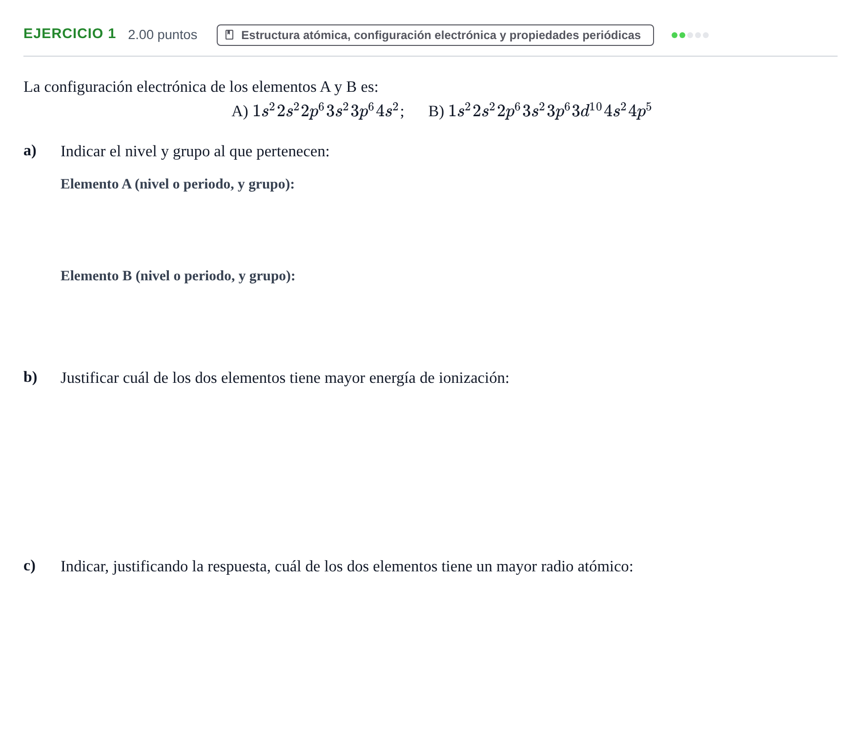 Enunciado: Problema 1 · Química PAU Extremadura Extraordinaria 2022