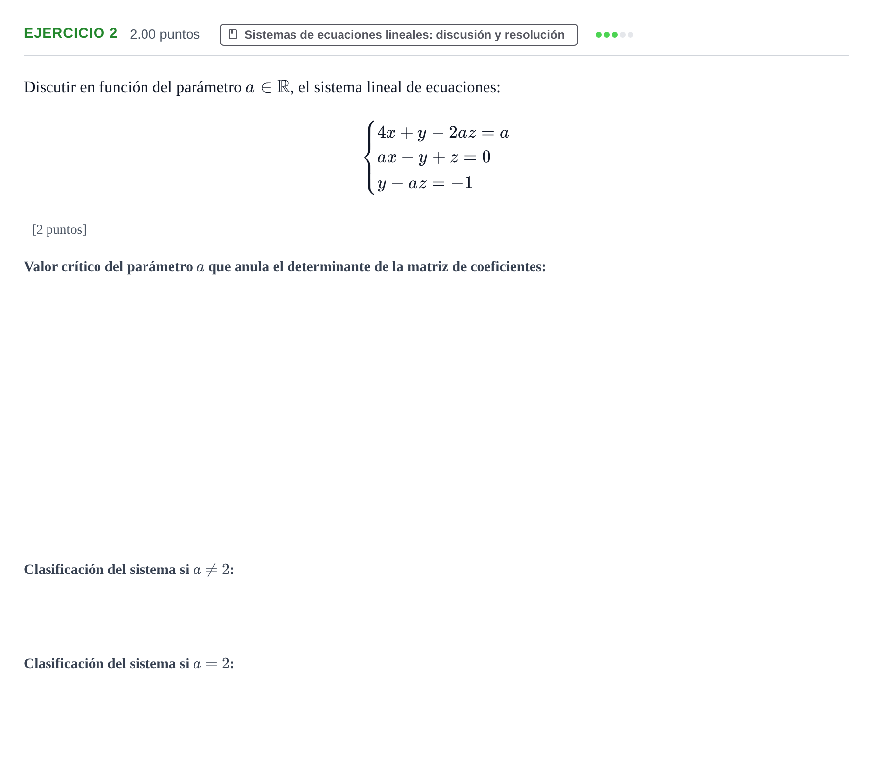 Enunciado: Problema 2 · Matemáticas II PAU Extremadura Extraordinaria 2022