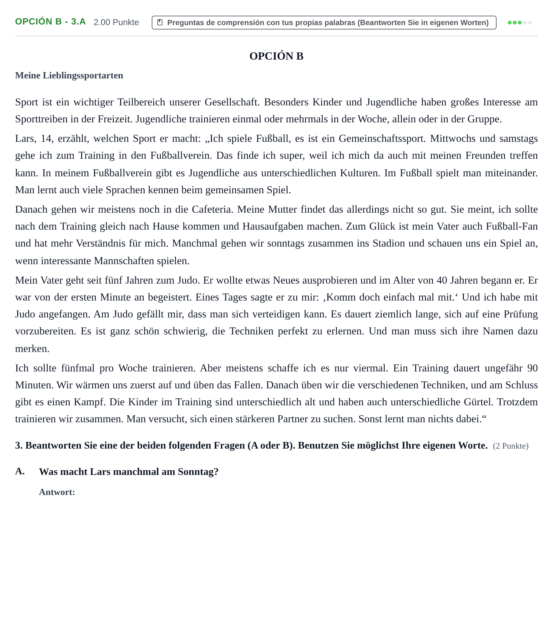 Enunciado: Opción B - 3.A · Alemán PAU Asturias Ordinaria 2022