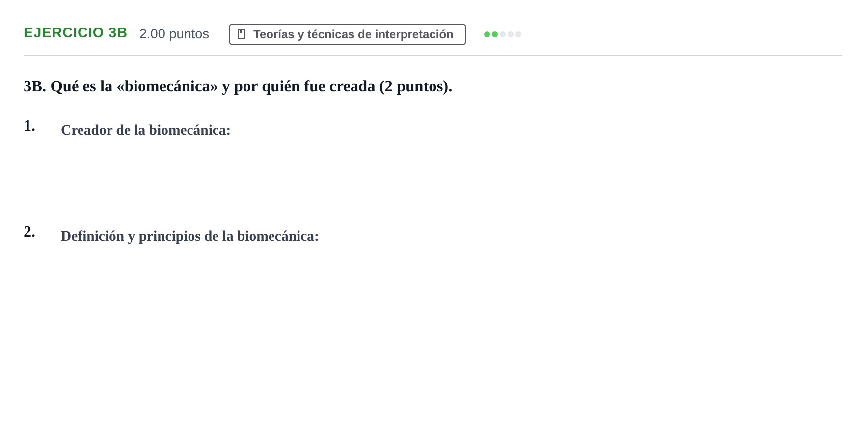 Enunciado: Ejercicio 3B · Artes Escénicas PAU Asturias Ordinaria 2022
