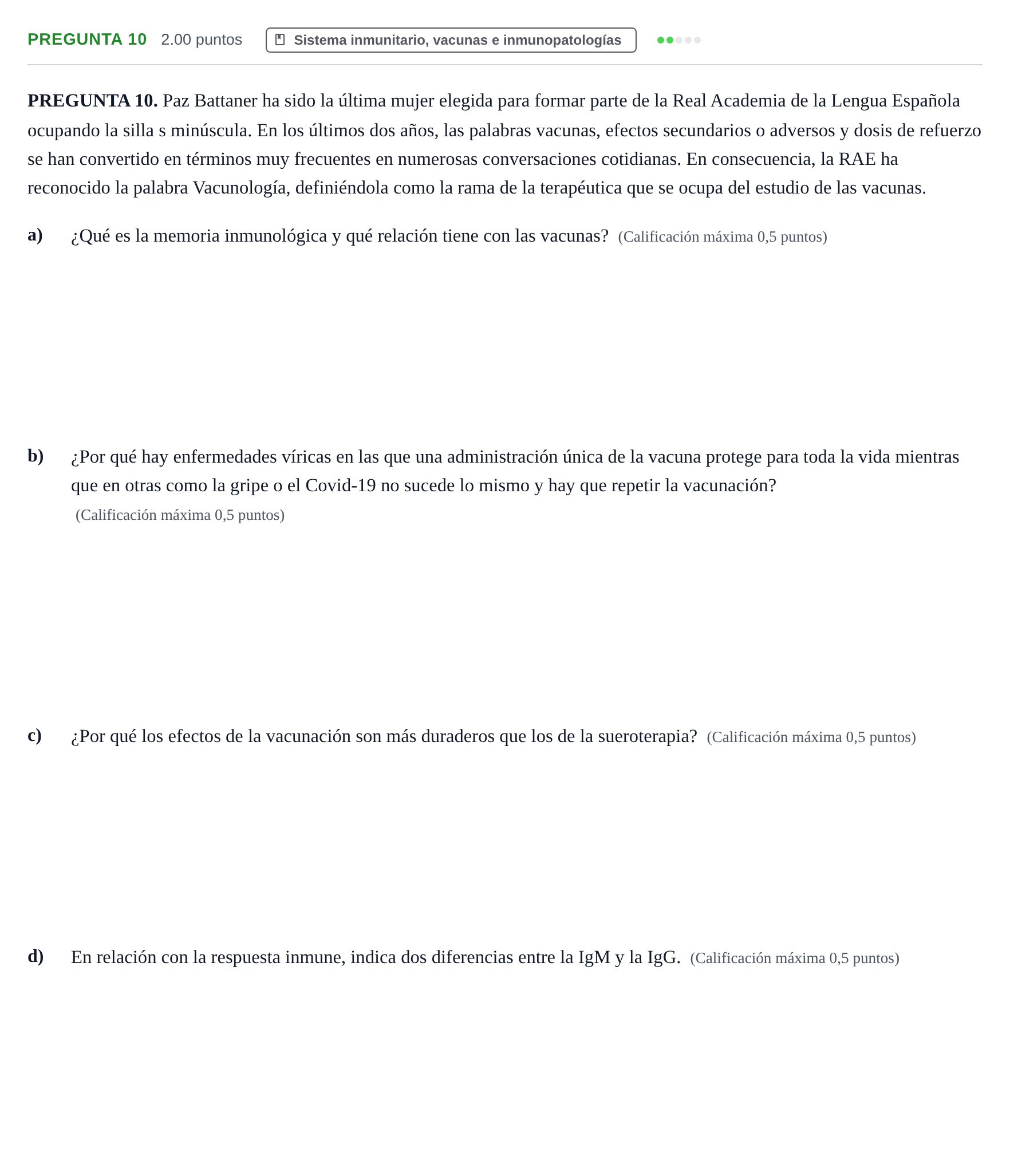 Enunciado: Pregunta 10 · Biología PAU Asturias Extraordinaria 2022