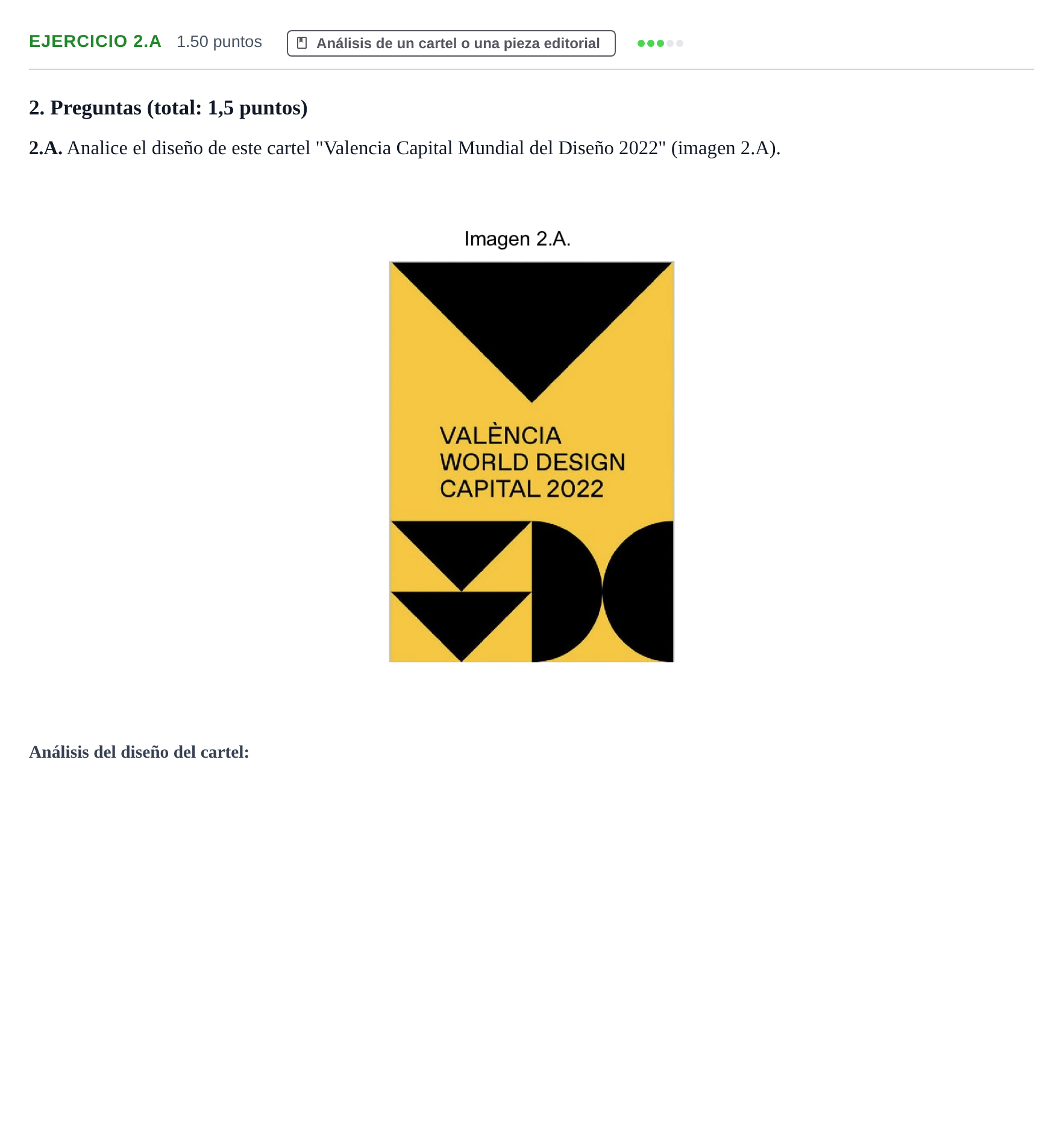 Enunciado: Ejercicio 2.A · Diseño PAU Asturias Extraordinaria 2022