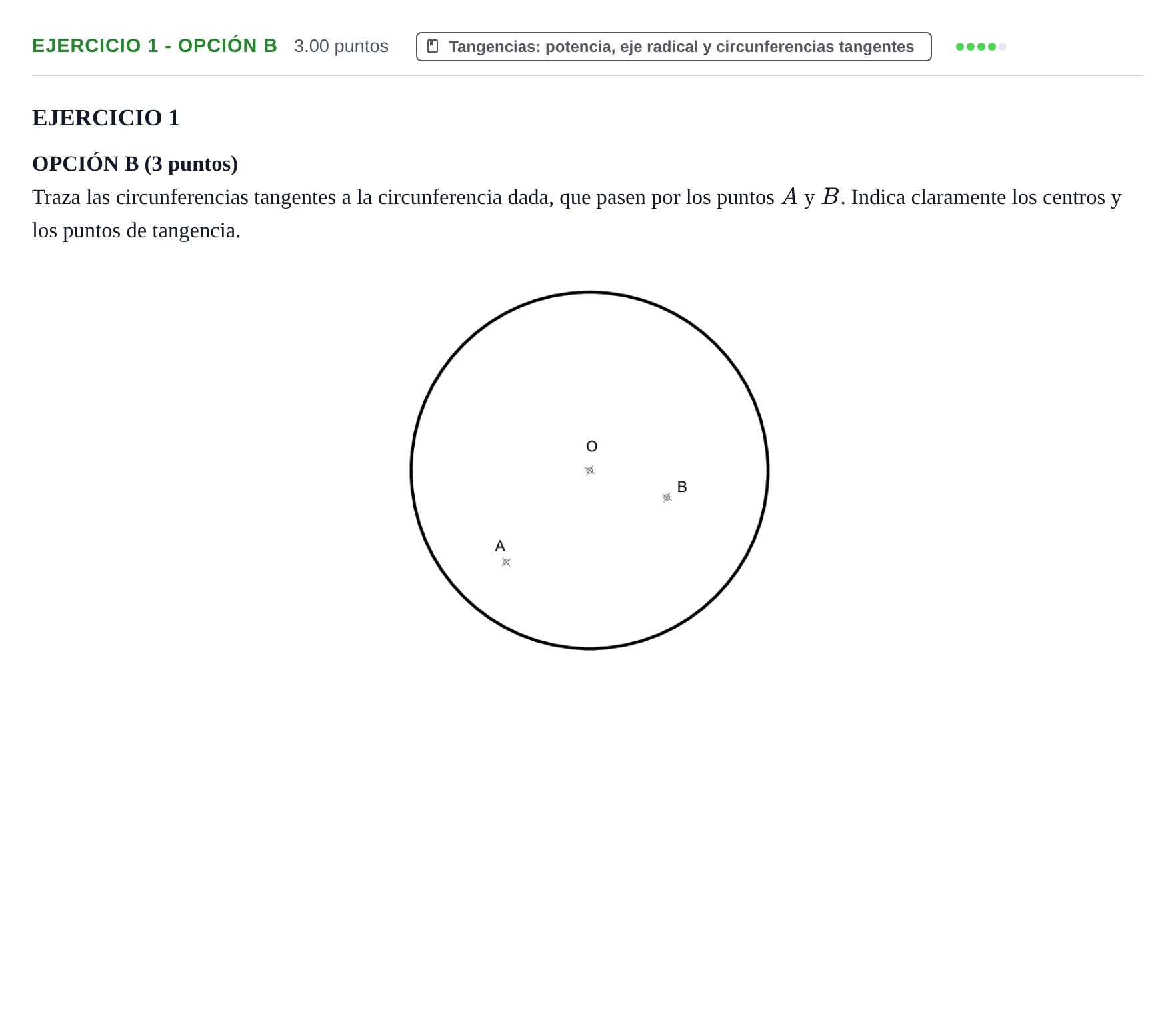 Enunciado: Ejercicio 1 - Opción B · Dibujo técnico II PAU Asturias Ordinaria 2022