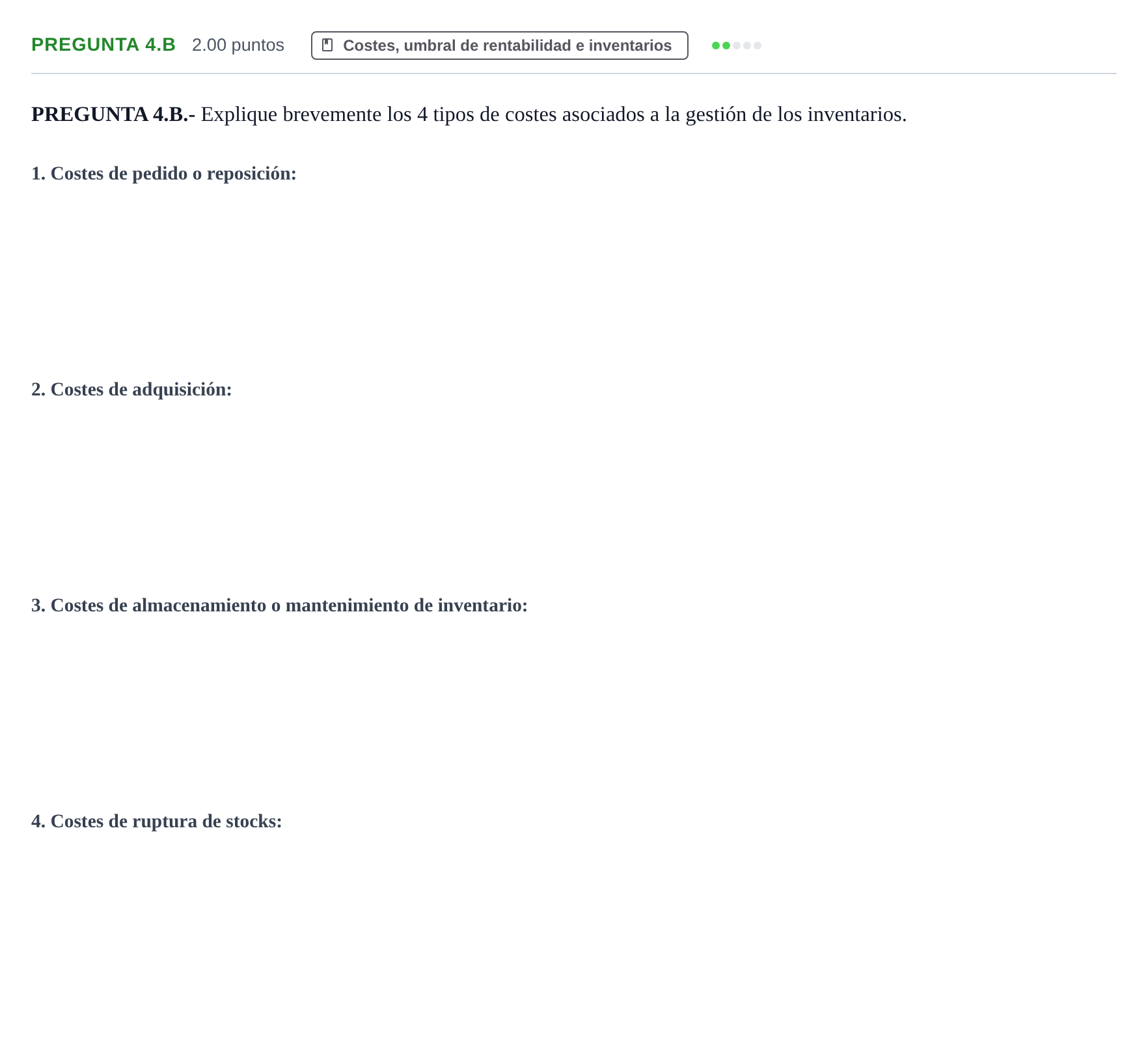 Enunciado: PREGUNTA 4.B · Empresa y Diseño de Modelos de Negocio PAU Asturias Extraordinaria 2022