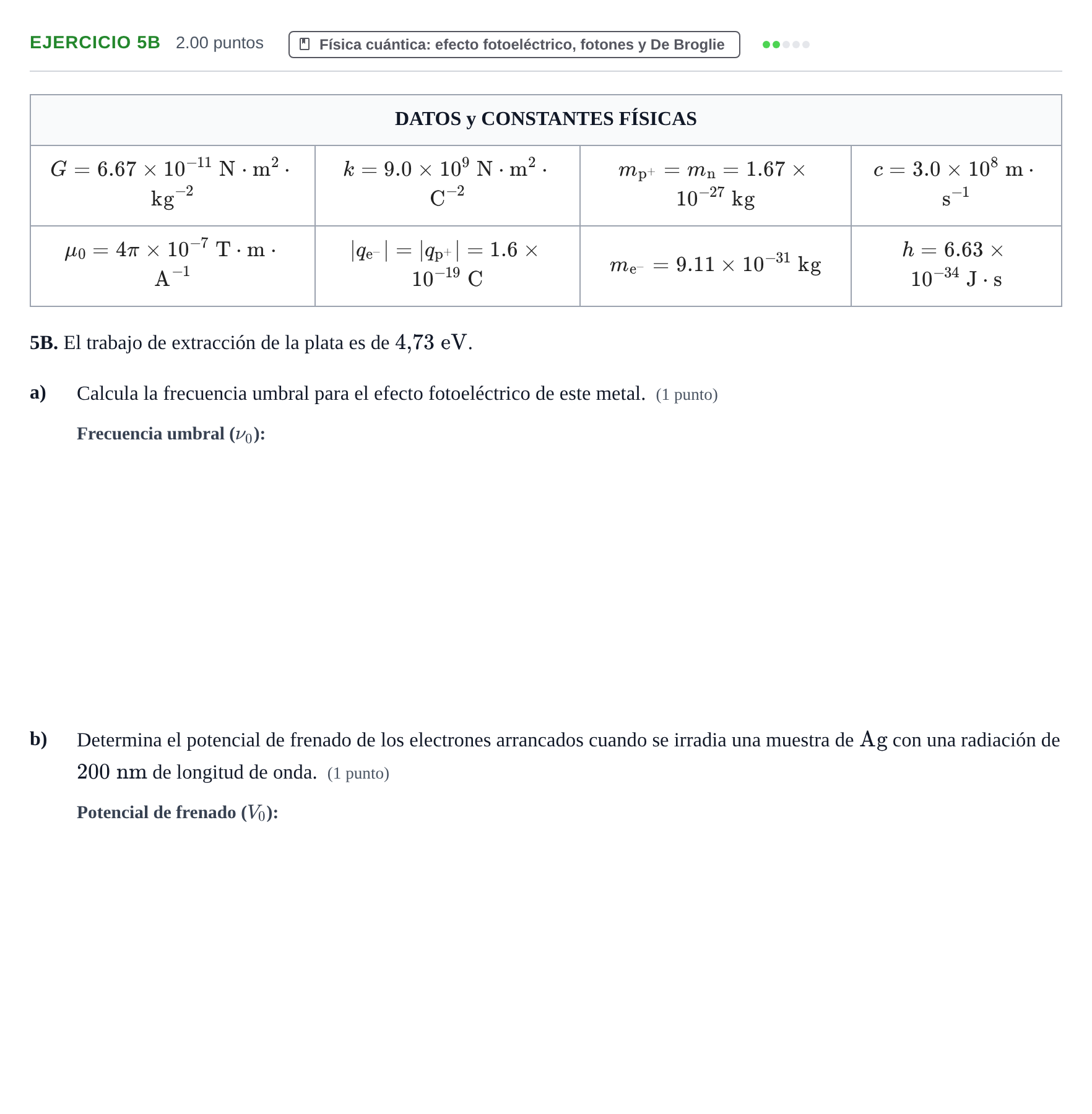 Enunciado: Ejercicio 5B · Física PAU Asturias Extraordinaria 2022