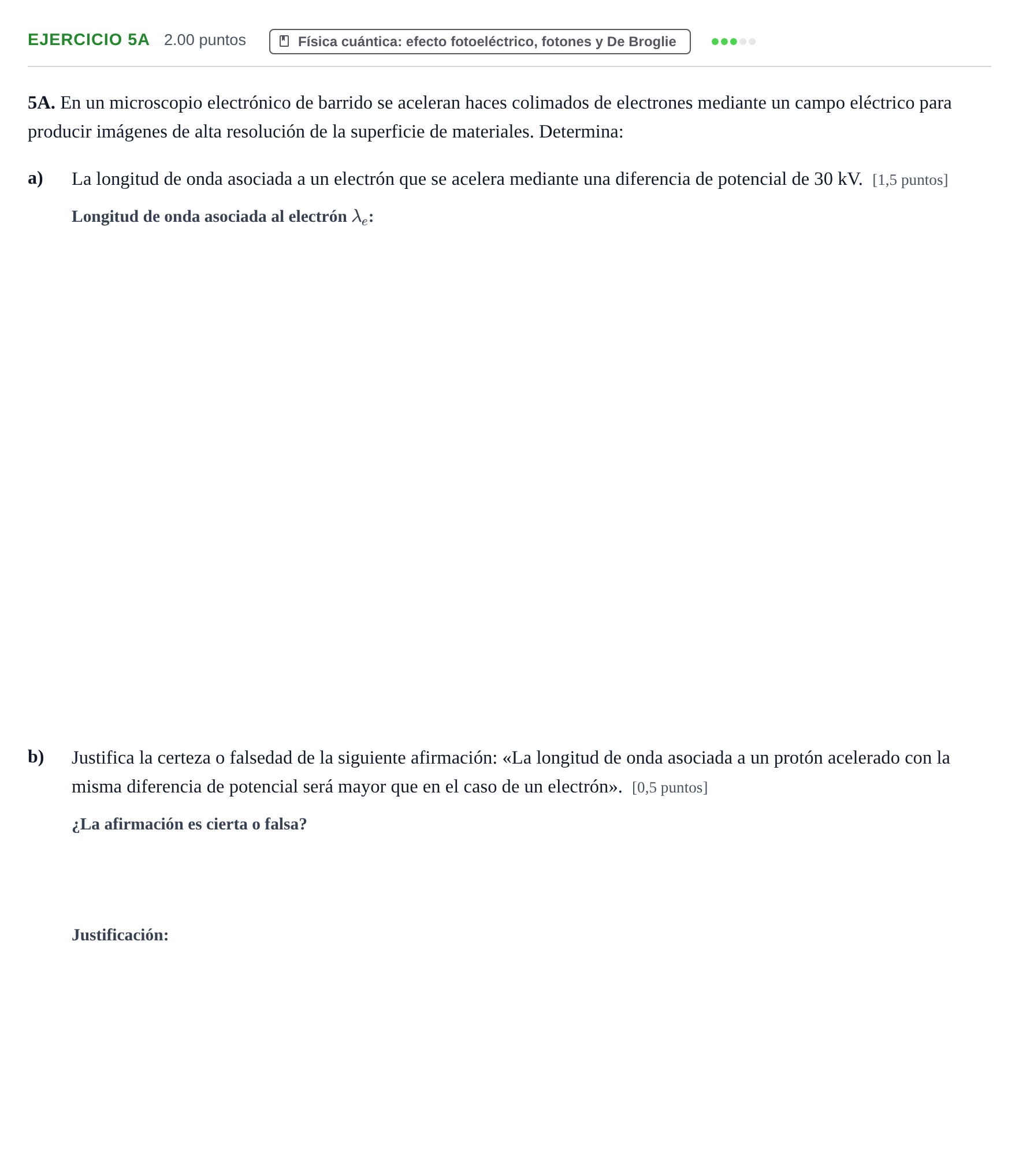Enunciado: Ejercicio 5A · Física PAU Asturias Ordinaria 2022